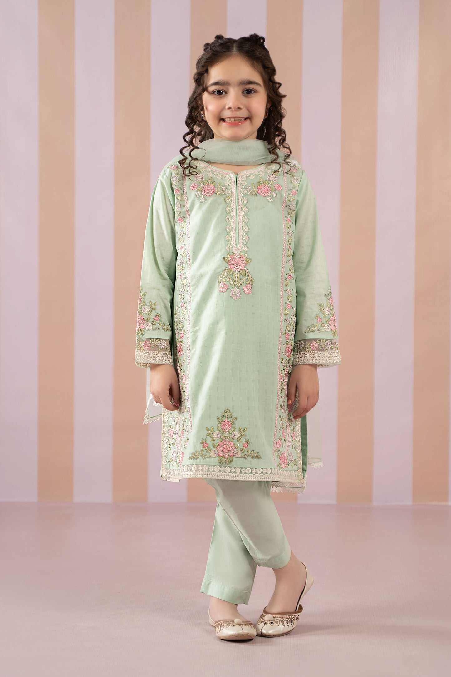 3 Piece Embroidered Dobby Lawn Suit