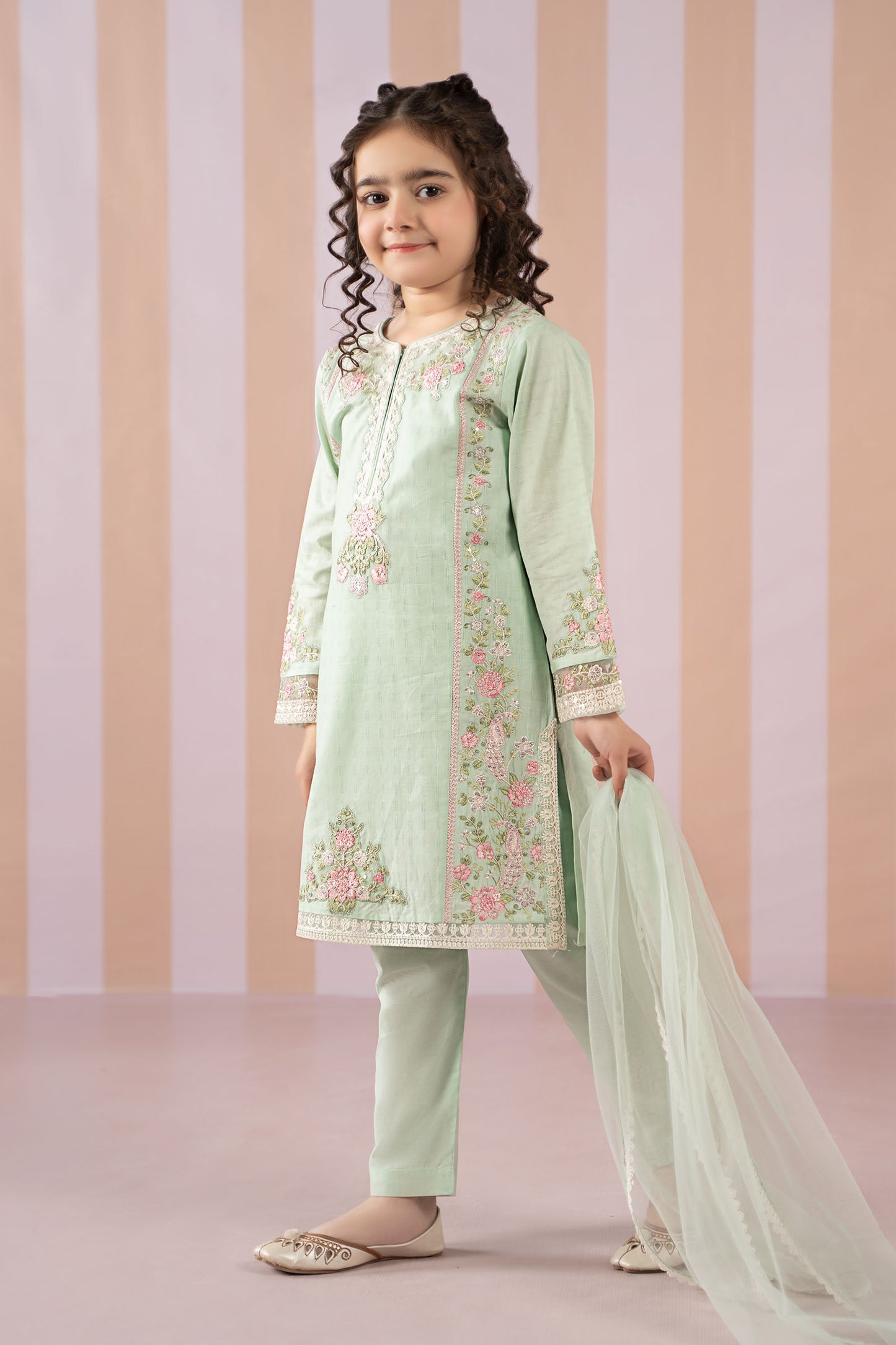 3 Piece Embroidered Dobby Lawn Suit