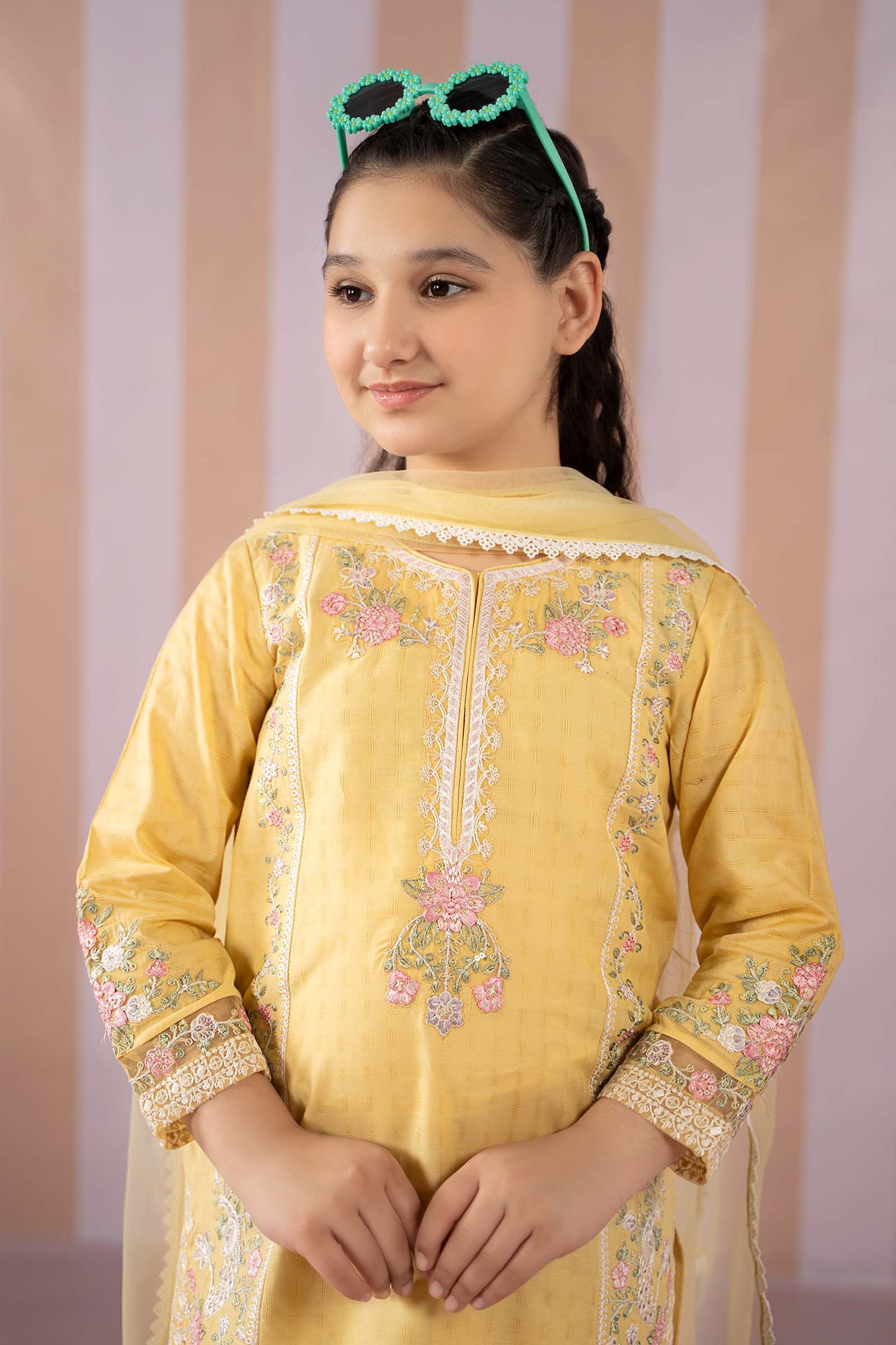 3 Piece Embroidered Dobby Lawn Suit