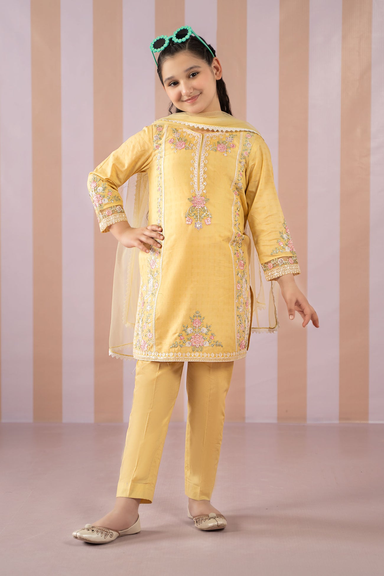 3 Piece Embroidered Dobby Lawn Suit