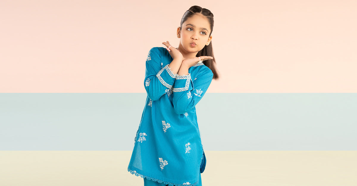 2 Piece Embroidered Dobby Lawn Suit