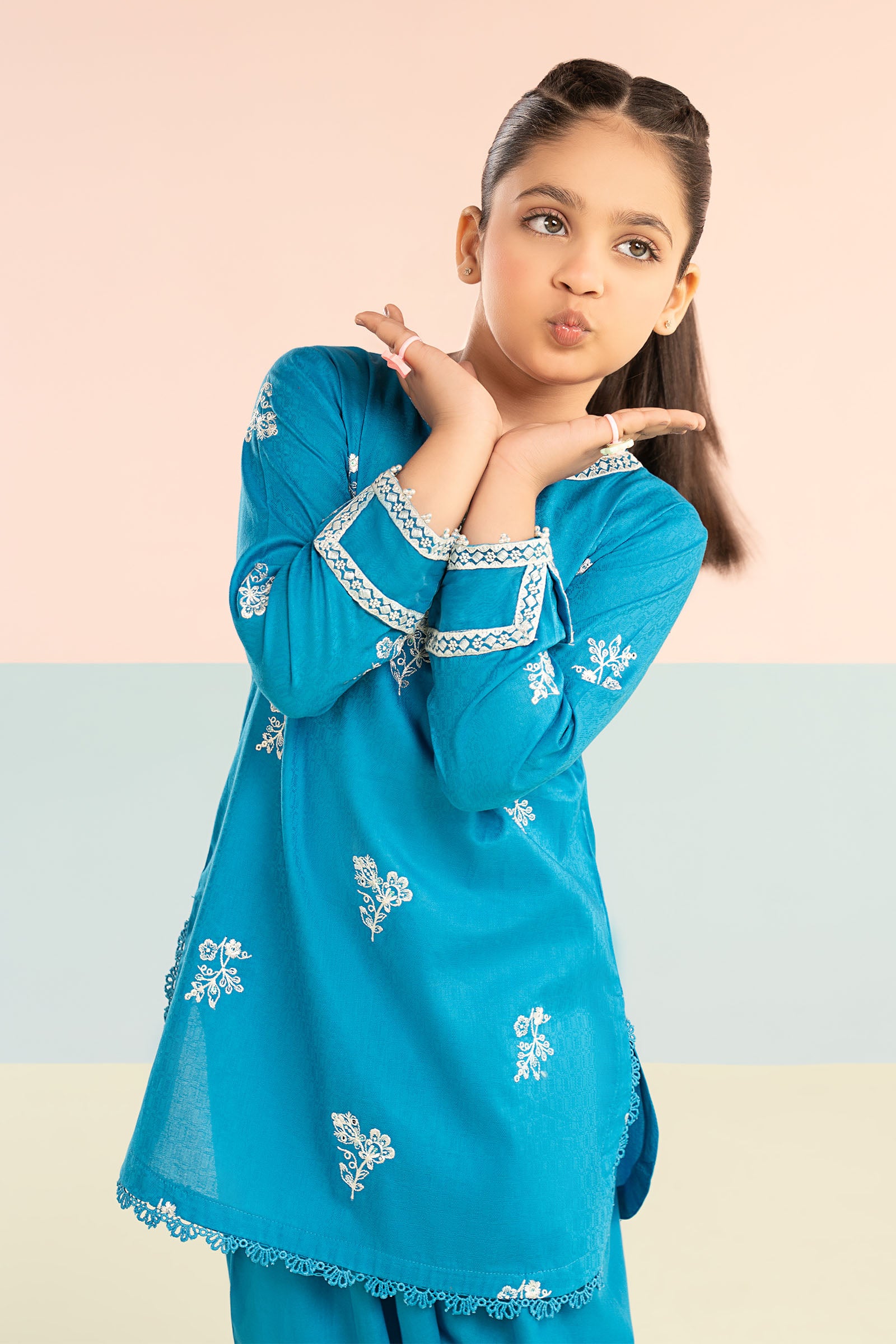 2 Piece Embroidered Dobby Lawn Suit