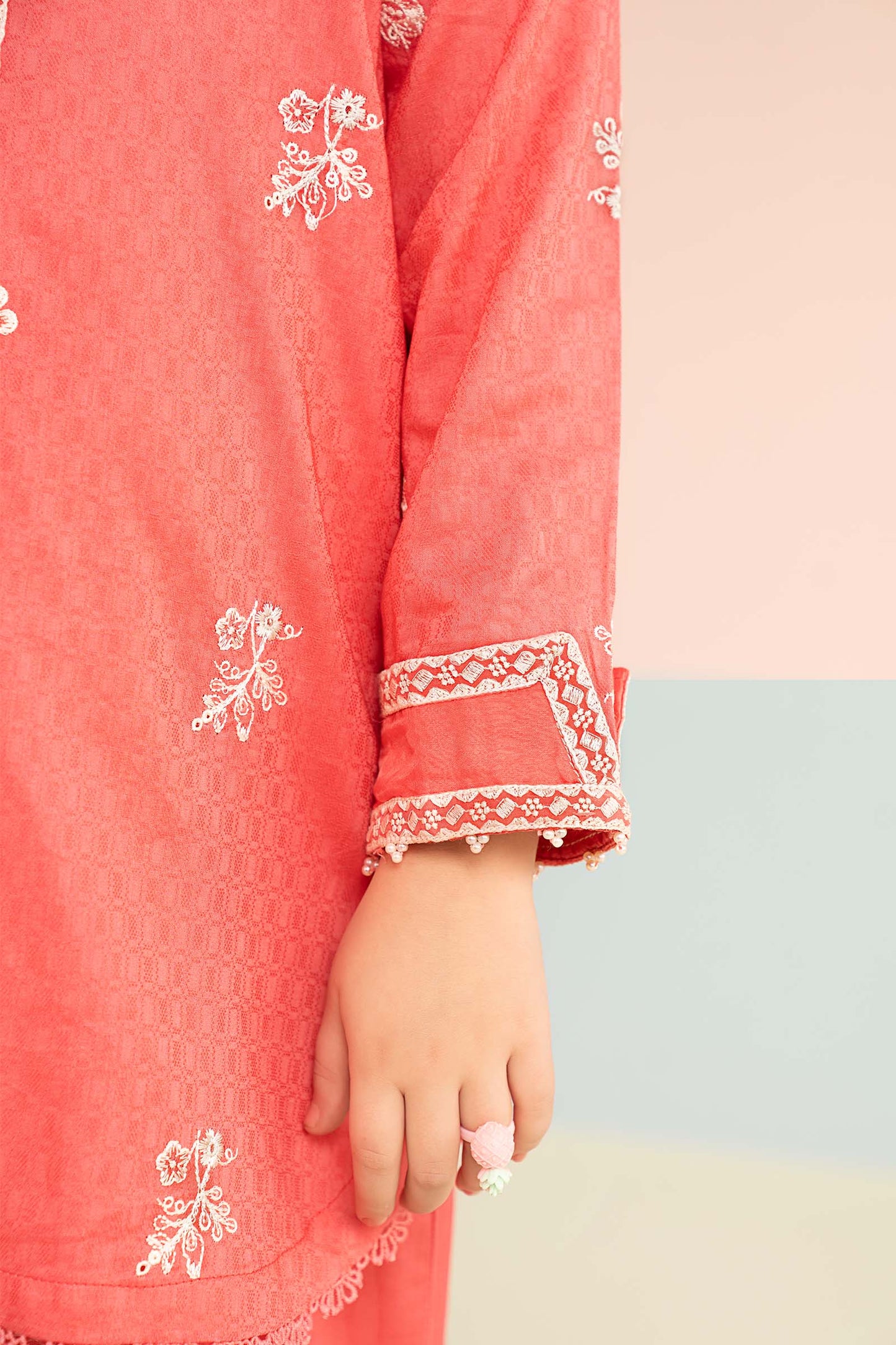 2 Piece Embroidered Dobby Lawn Suit