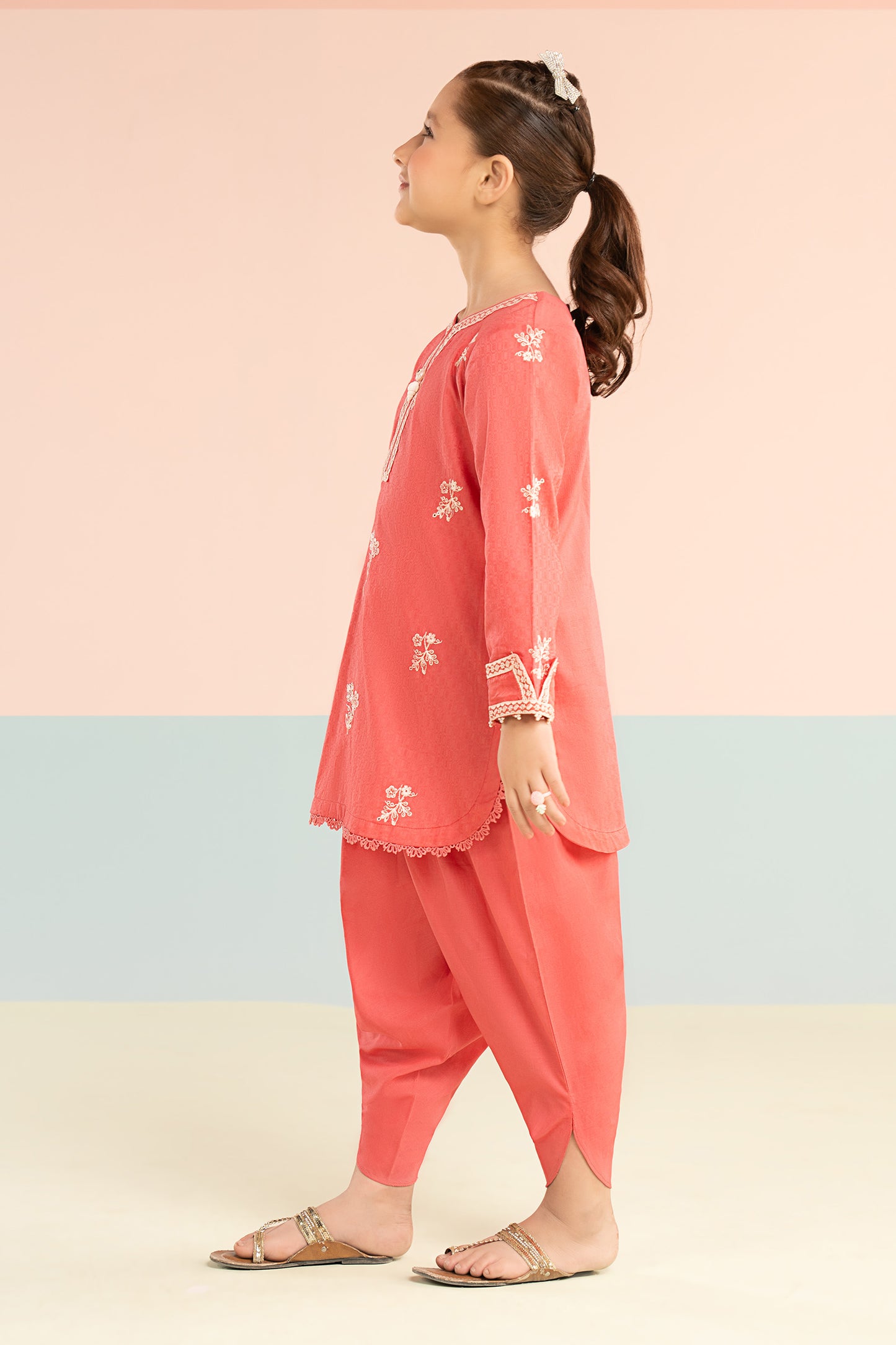 2 Piece Embroidered Dobby Lawn Suit