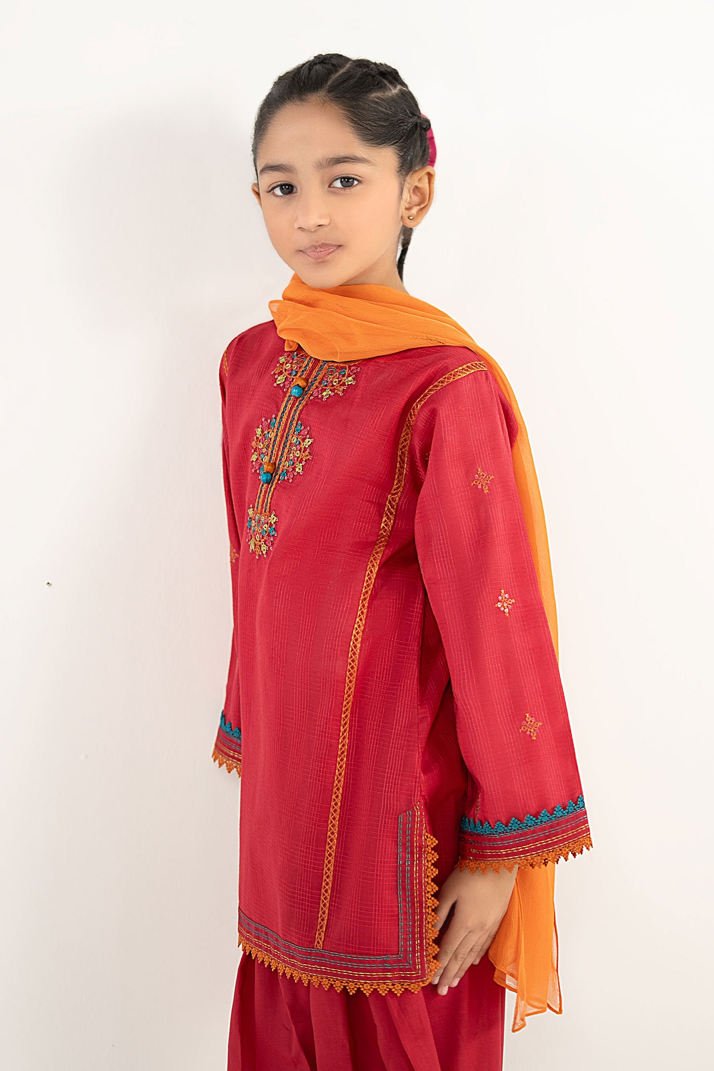 3 Piece Embroidered Cotton Suit