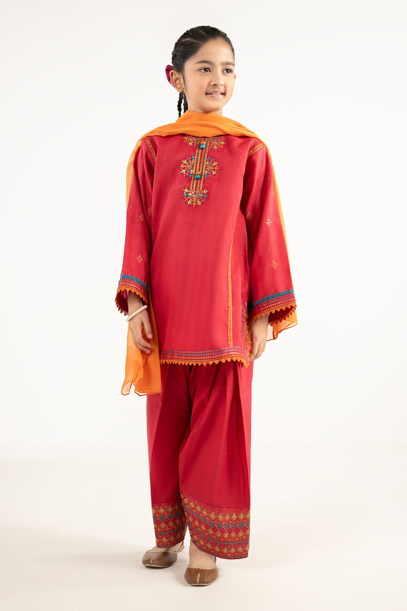 3 Piece Embroidered Cotton Suit