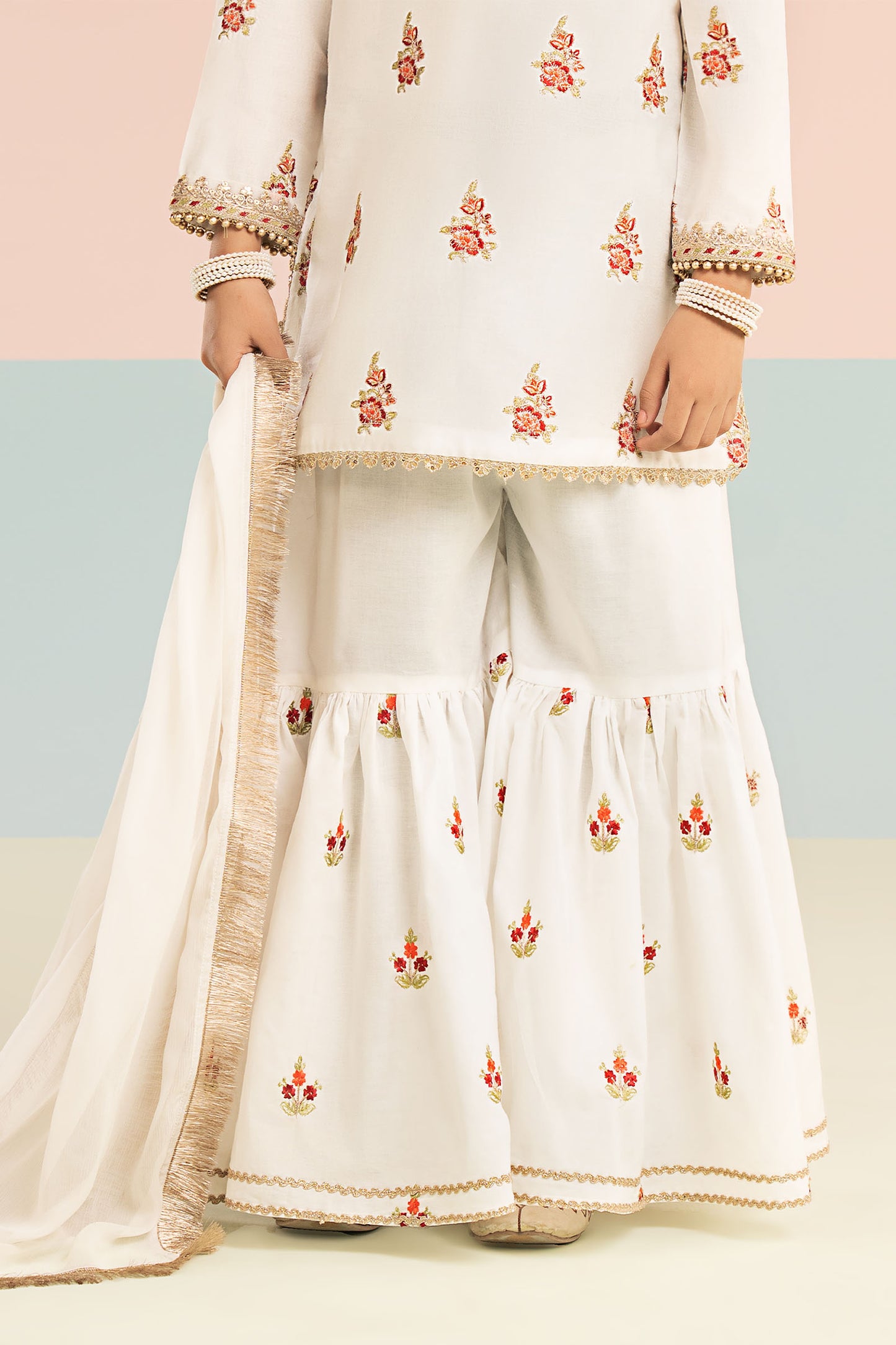 3 Piece Embroidered Dobby Lawn Suit