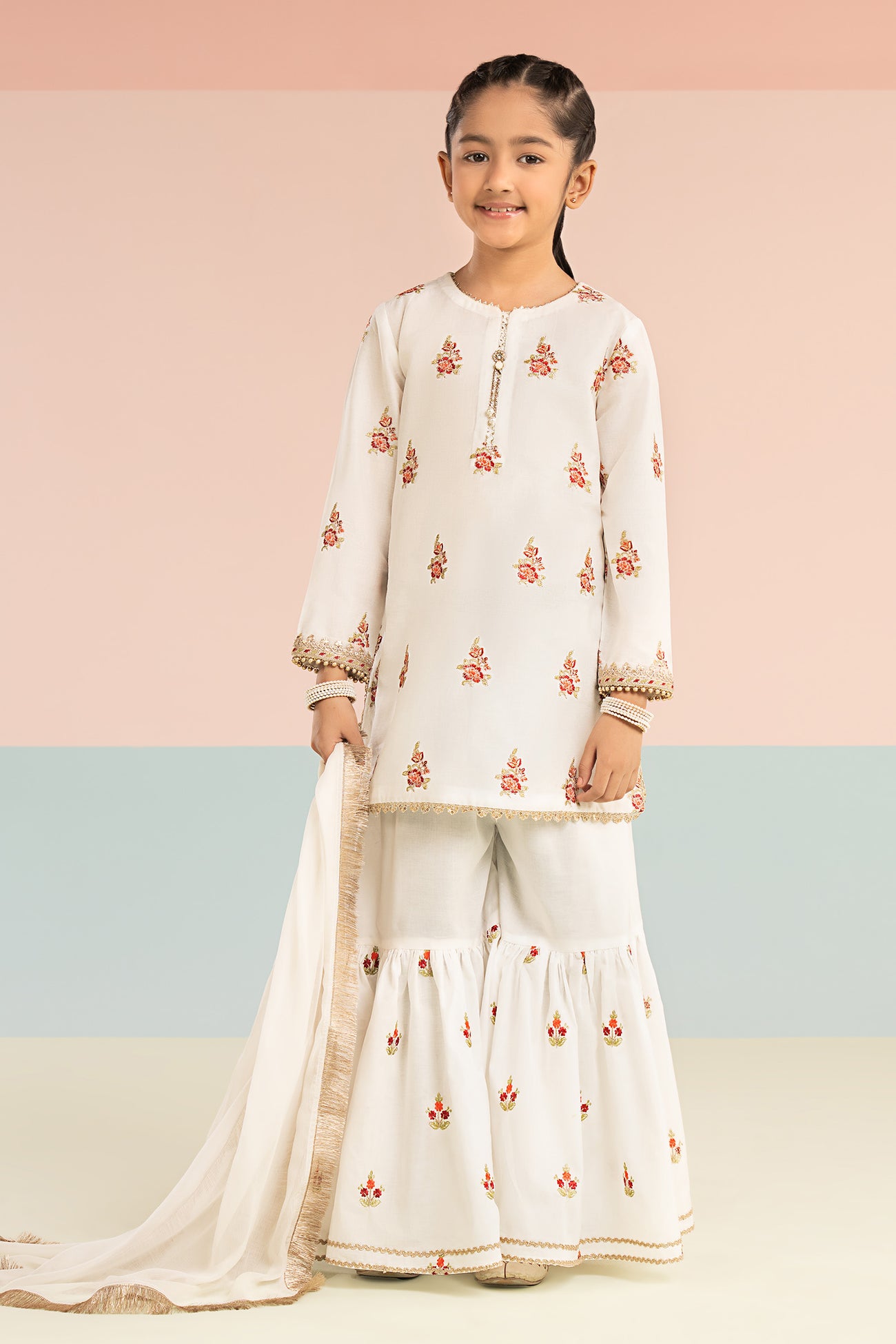 3 Piece Embroidered Dobby Lawn Suit