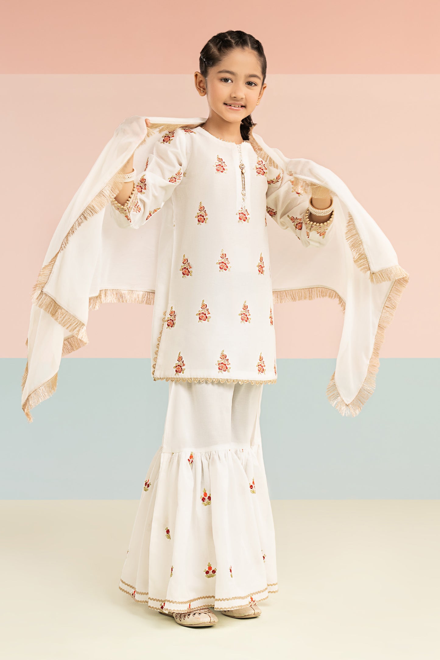 3 Piece Embroidered Dobby Lawn Suit