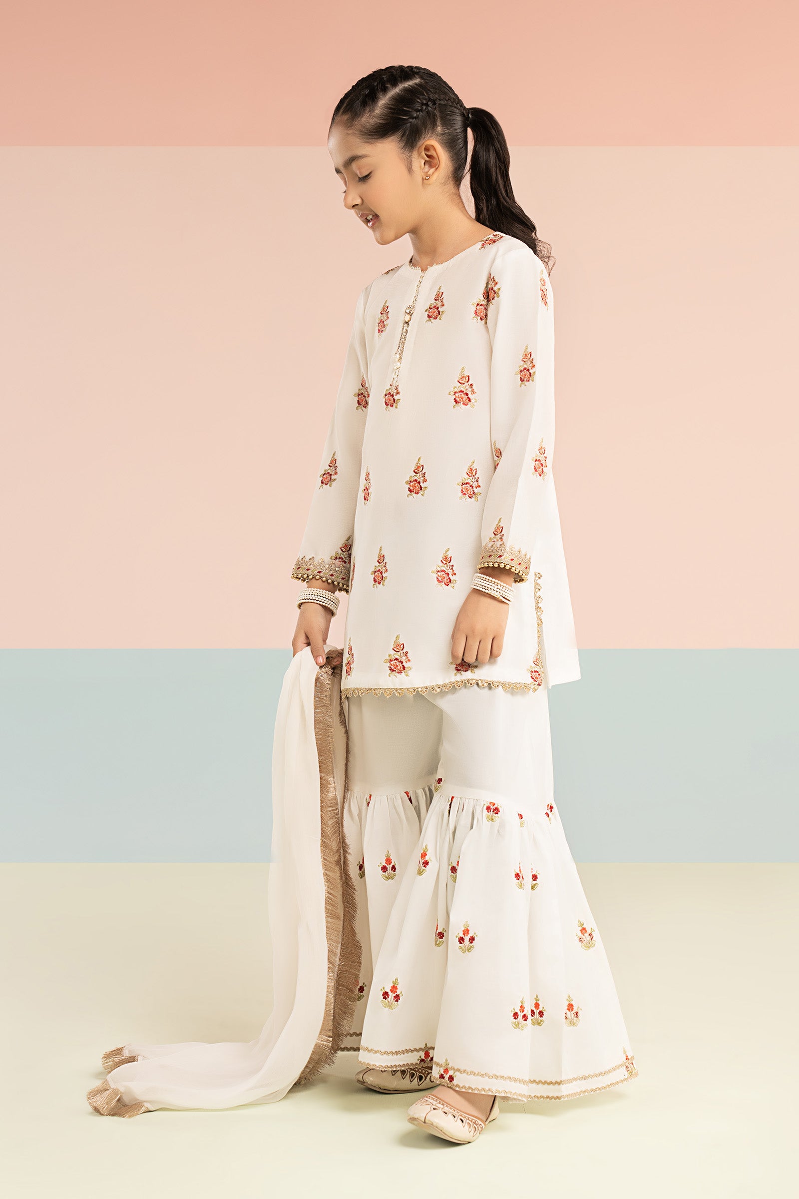 3 Piece Embroidered Dobby Lawn Suit