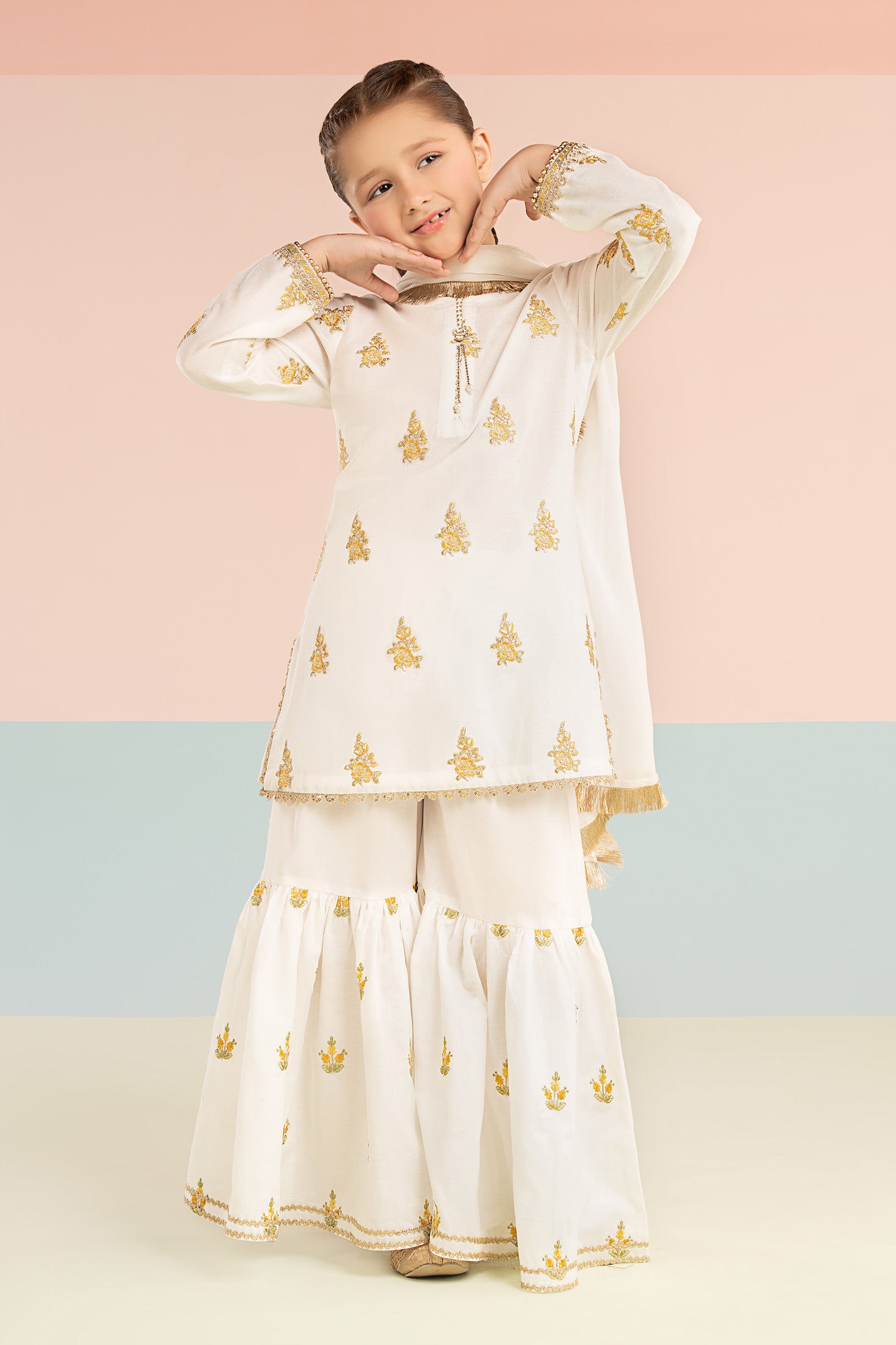 3 Piece Embroidered Dobby Lawn Suit