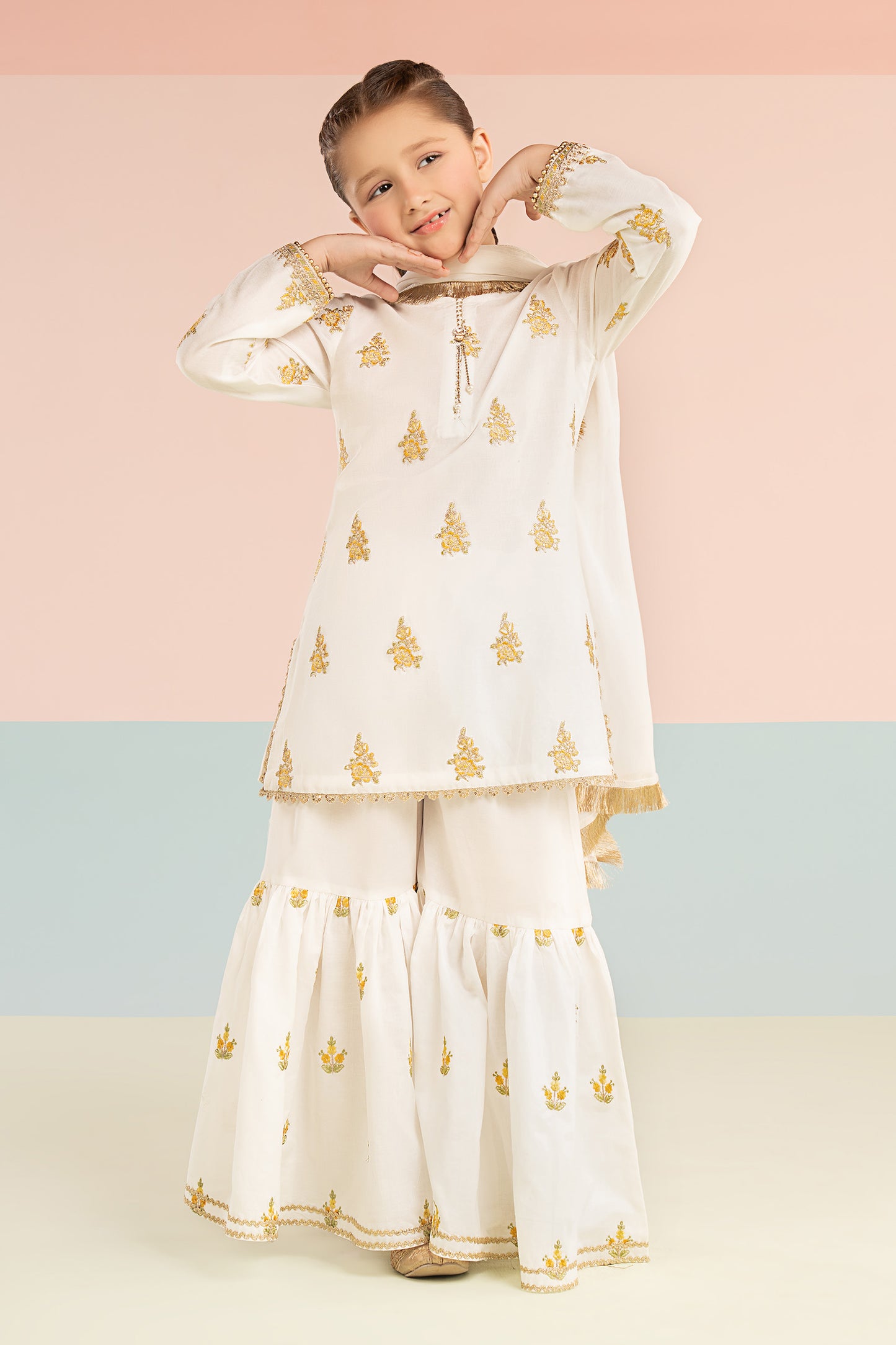 3 Piece Embroidered Dobby Lawn Suit