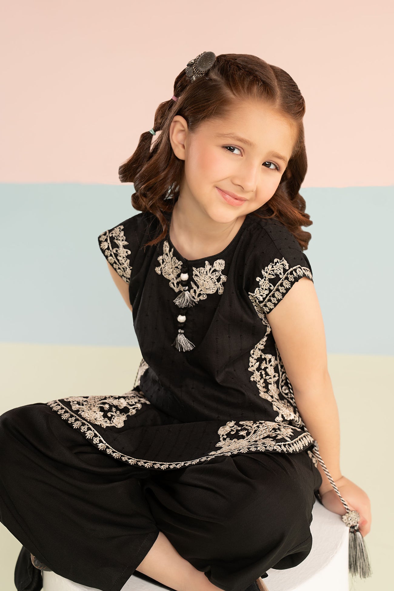 3 Piece Embroidered Brochia Jacquard Suit