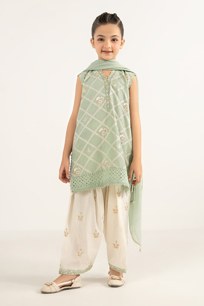 Maria B 3 Piece Embroidered Dobby Lawn Suit, view 1