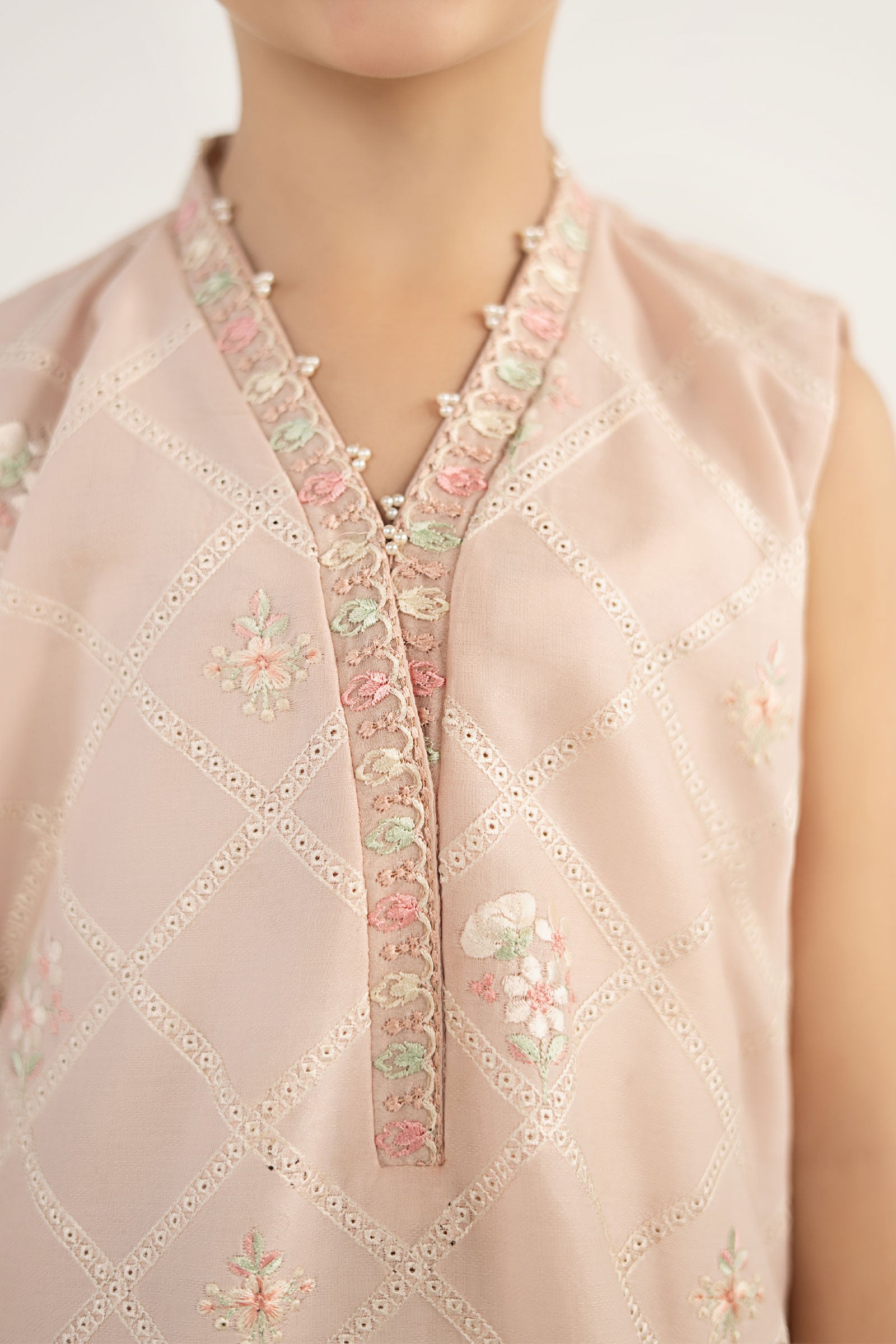 3 Piece Embroidered Dobby Lawn Suit