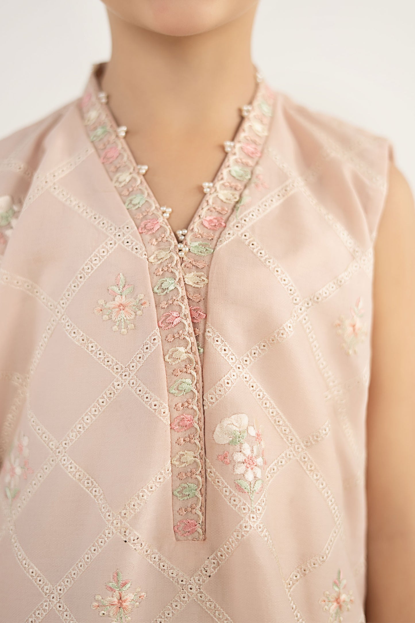 3 Piece Embroidered Dobby Lawn Suit