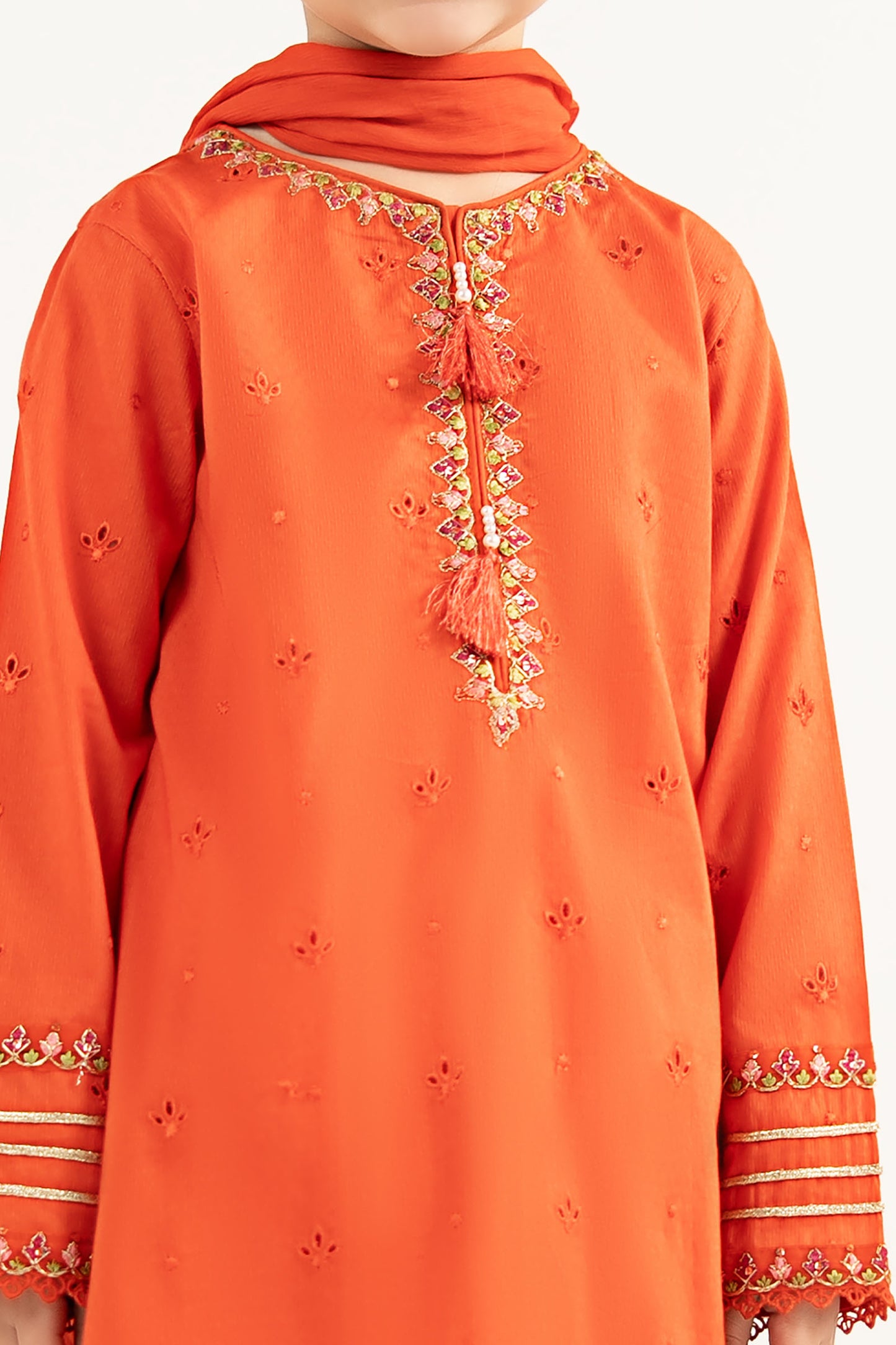 3 Piece Embroidered Dobby Lawn Suit