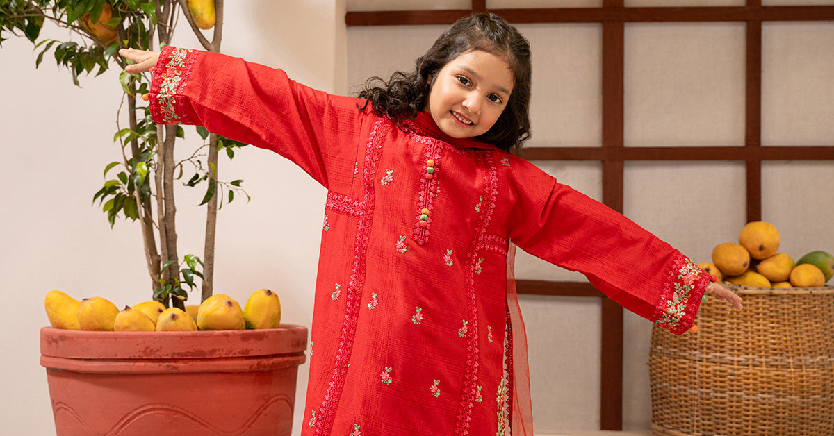 3 Piece Embroidered Dobby Suit