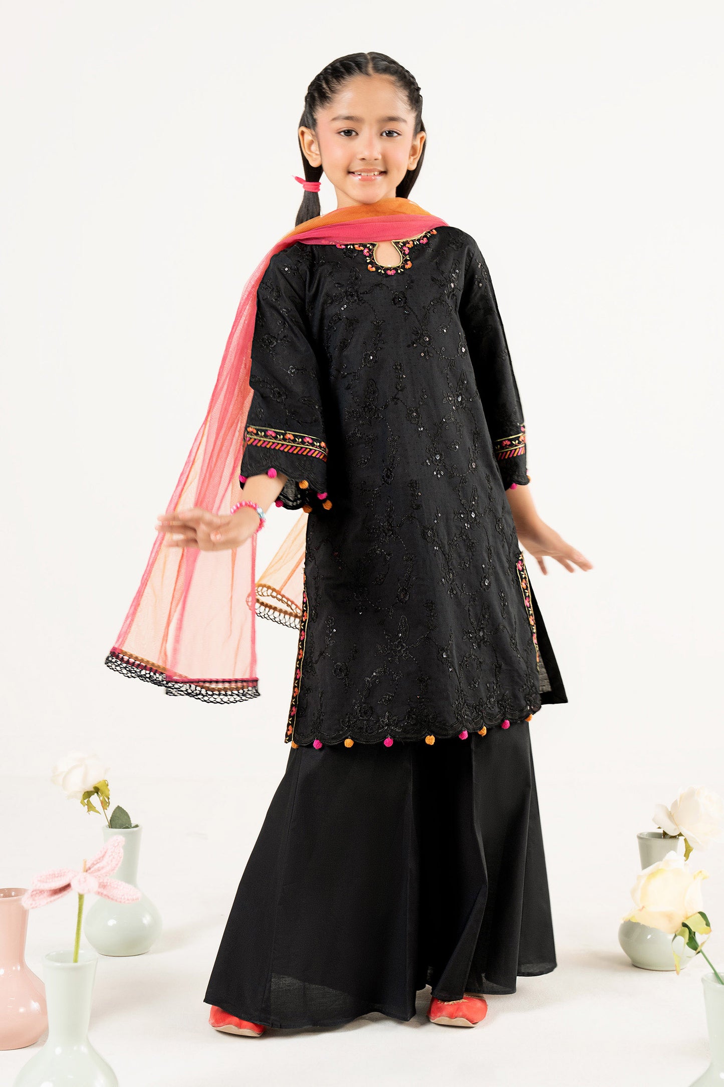 3 Piece Embroidered Dobby Lawn Suit