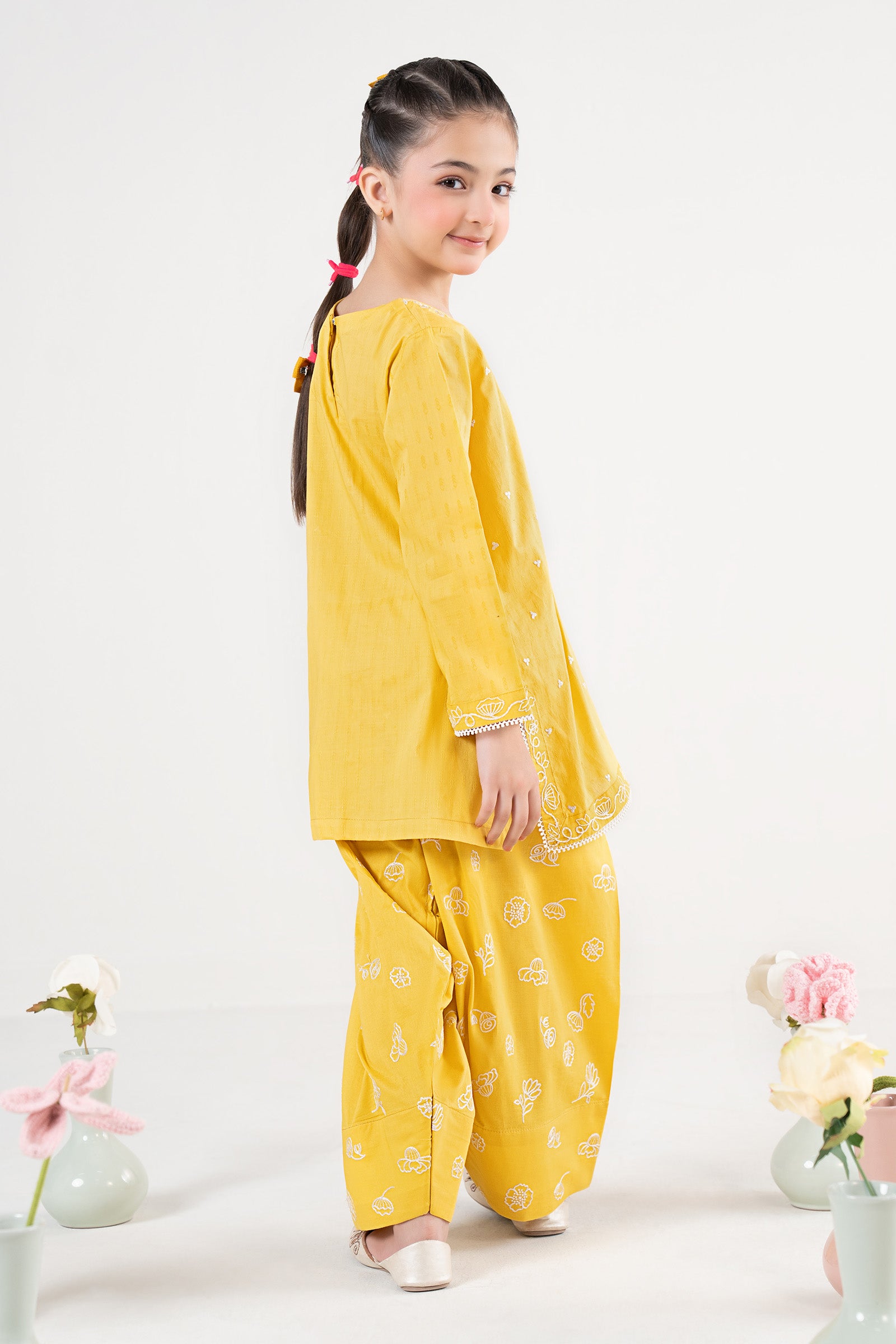 2 Piece Embroidered Dobby Lawn Suit