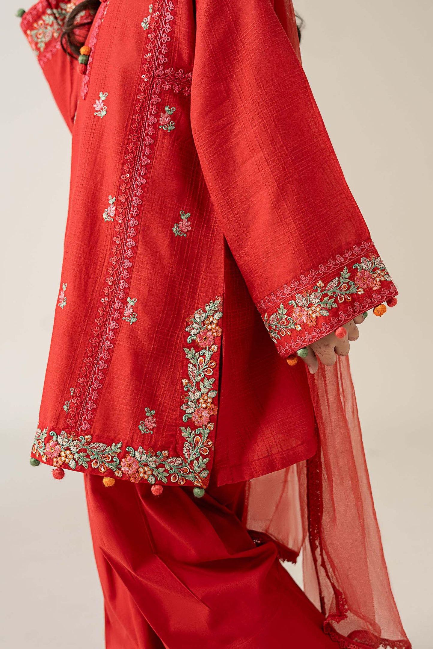 3 Piece Embroidered Dobby Suit