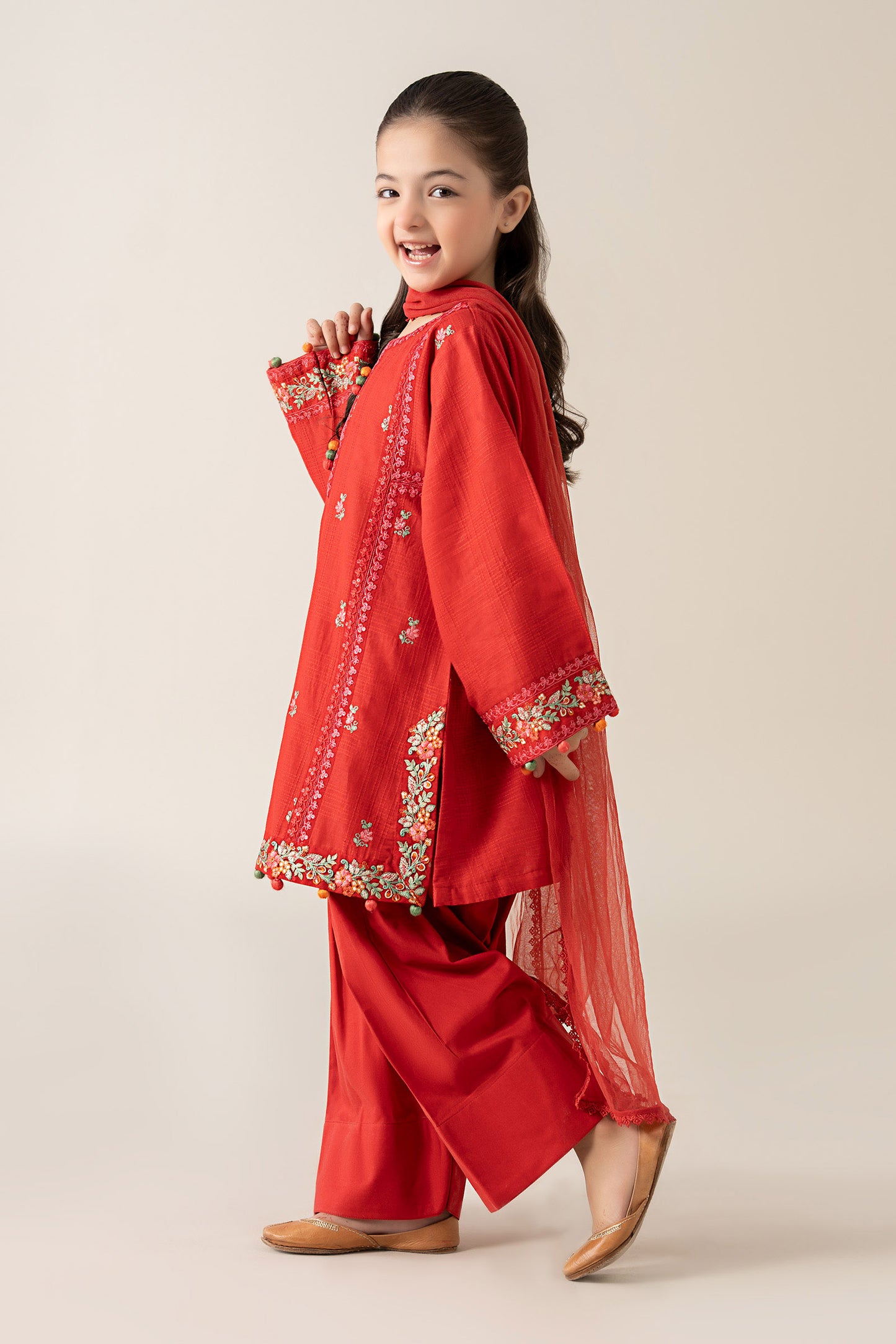 3 Piece Embroidered Dobby Suit