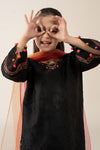 3 Piece Embroidered Dobby Suit