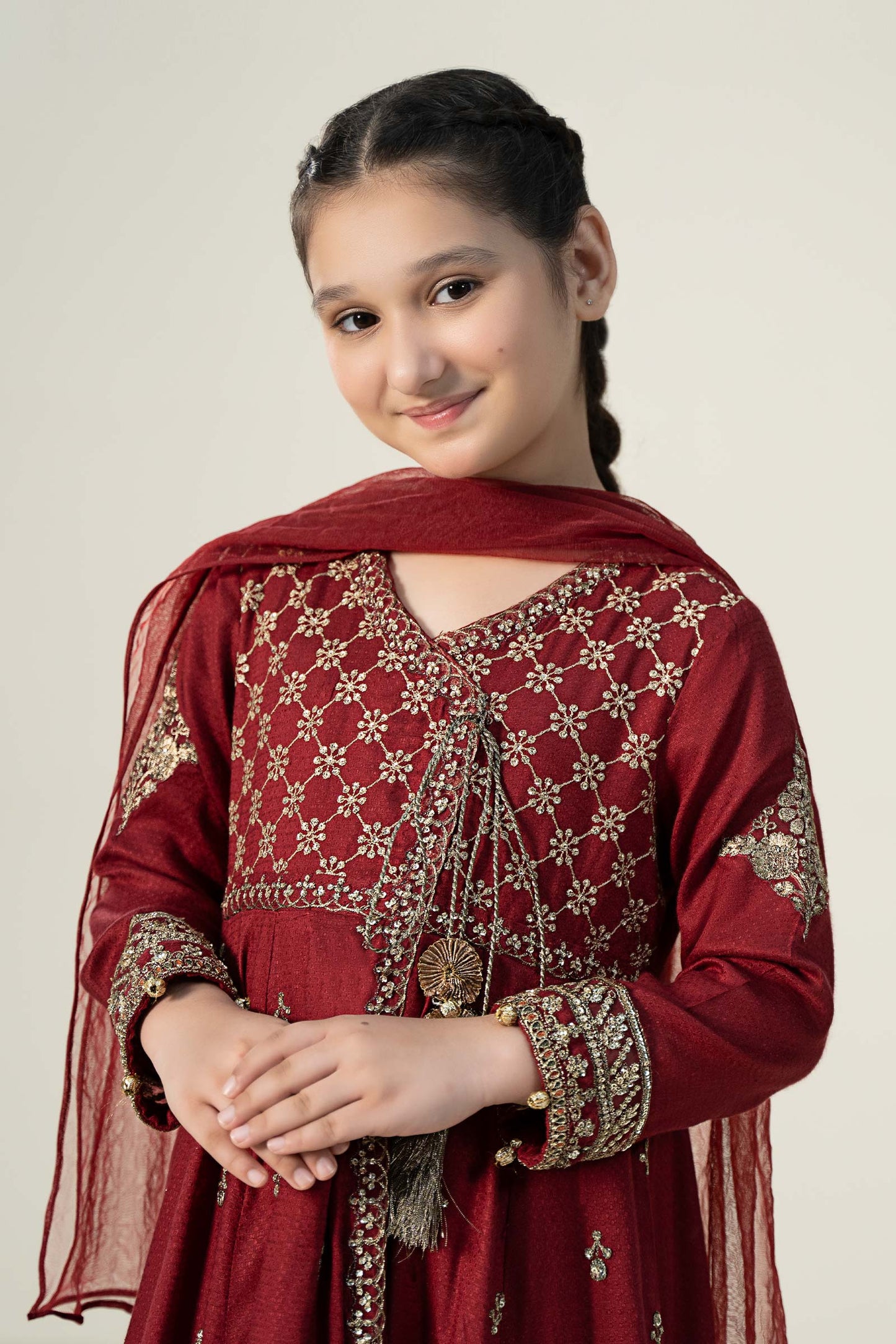 3 Piece Embroidered Linen Suit