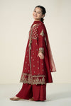 3 Piece Embroidered Linen Suit