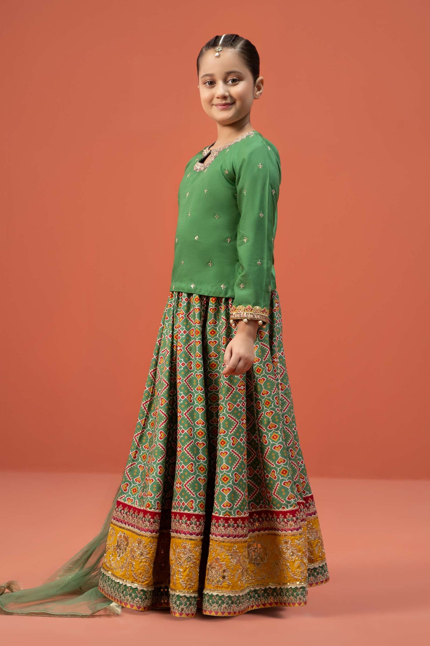 3 Piece Embroidered Linen Suit | MKD-W24-04