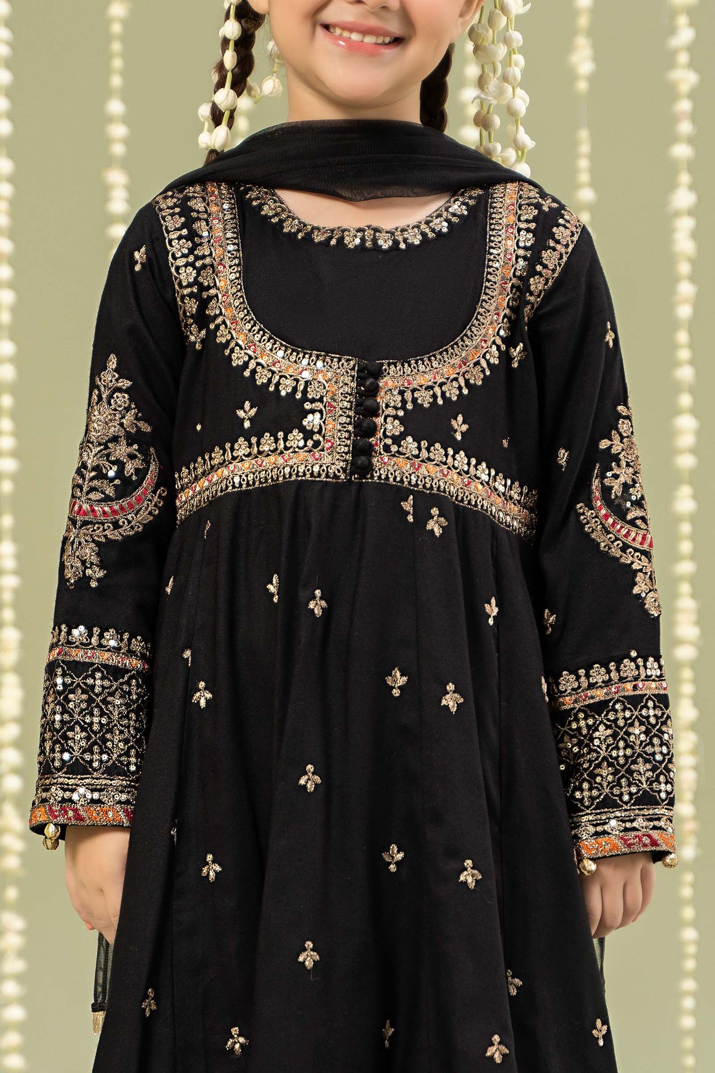 3 Piece Embroidered Linen Suit