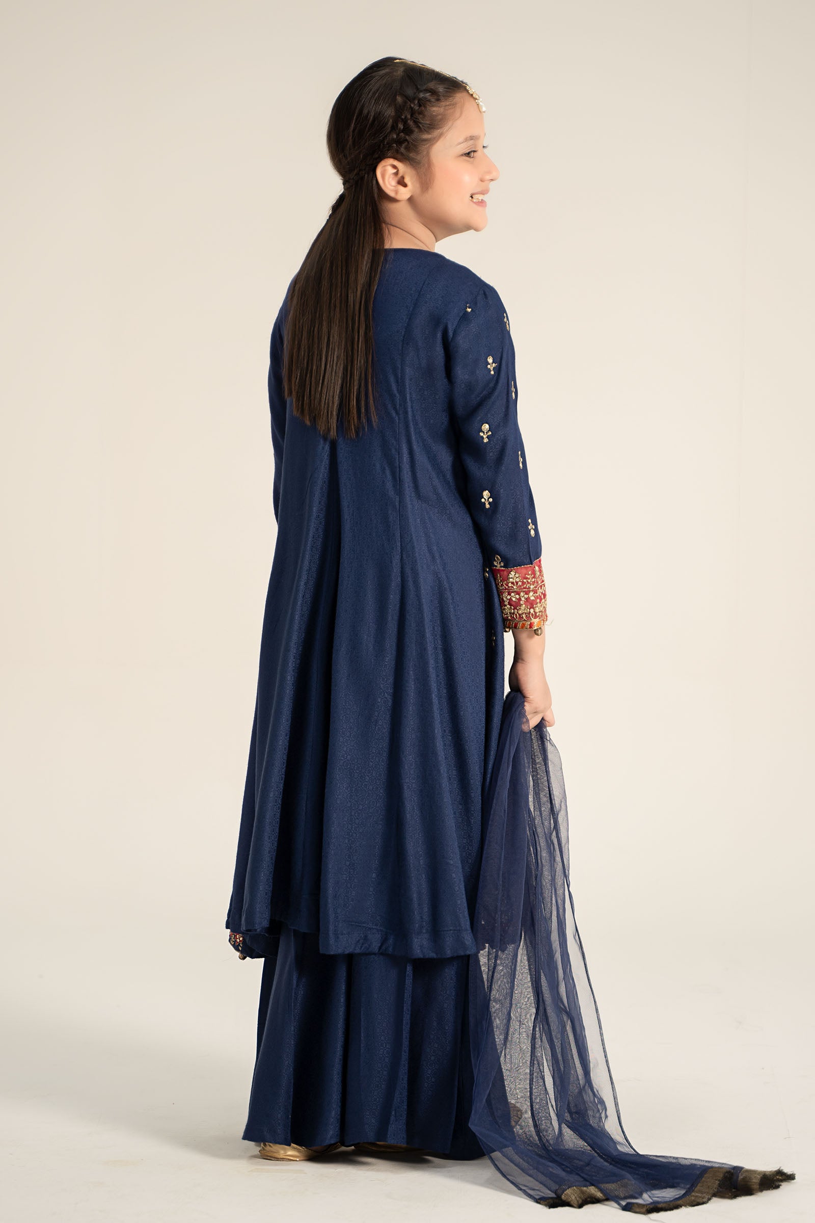3 Piece Embroidered Linen Suit