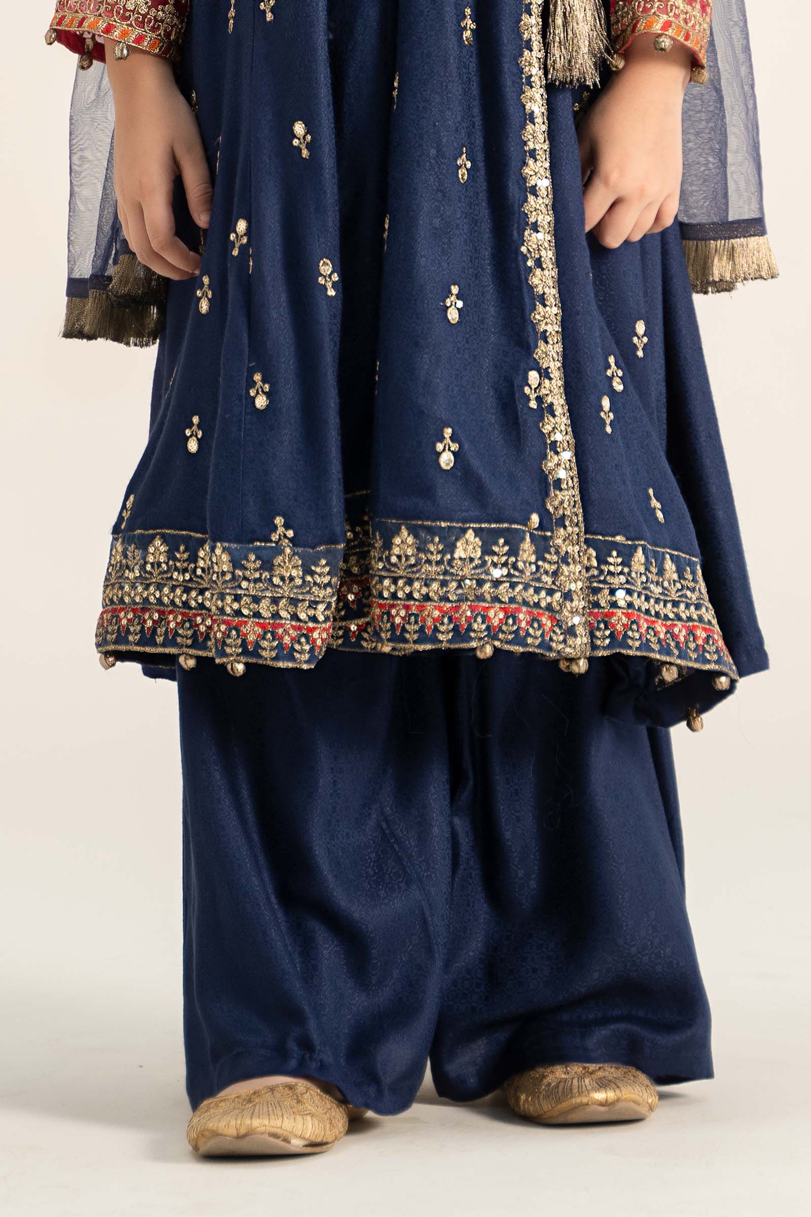 3 Piece Embroidered Linen Suit