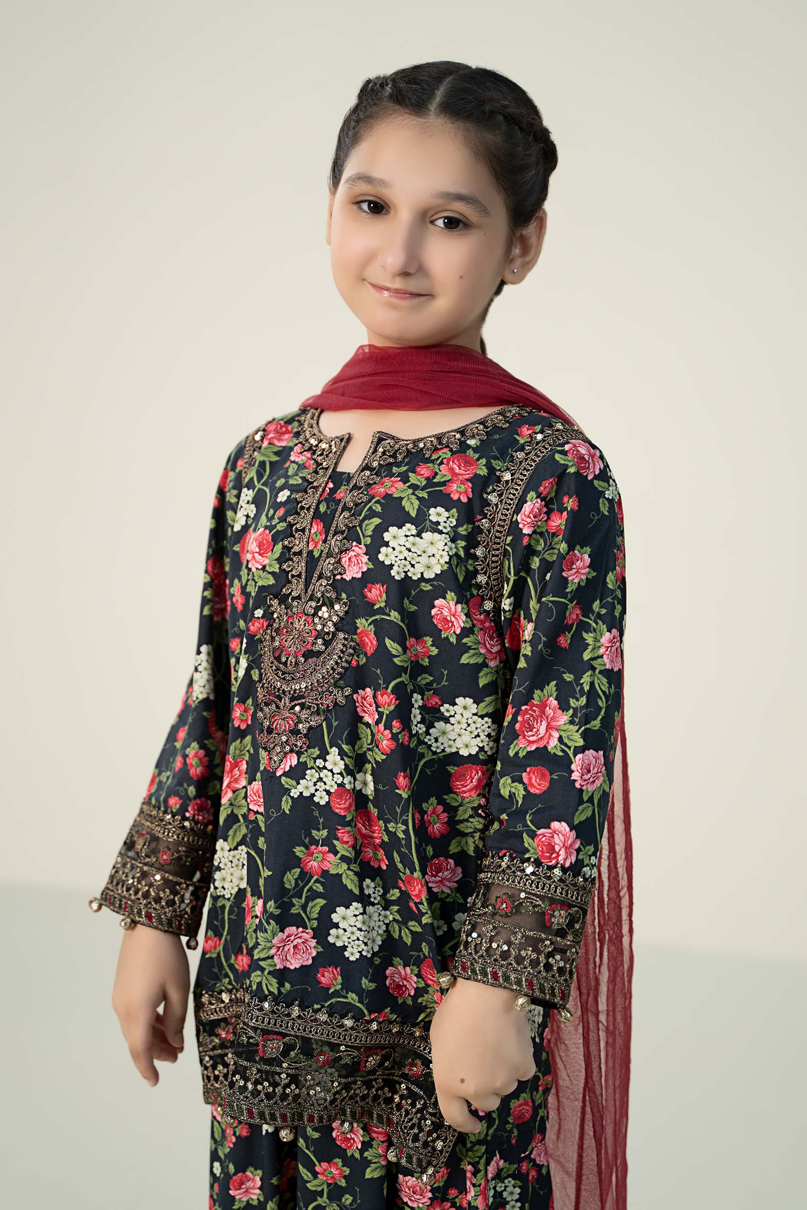 3 Piece Printed Linen Suit