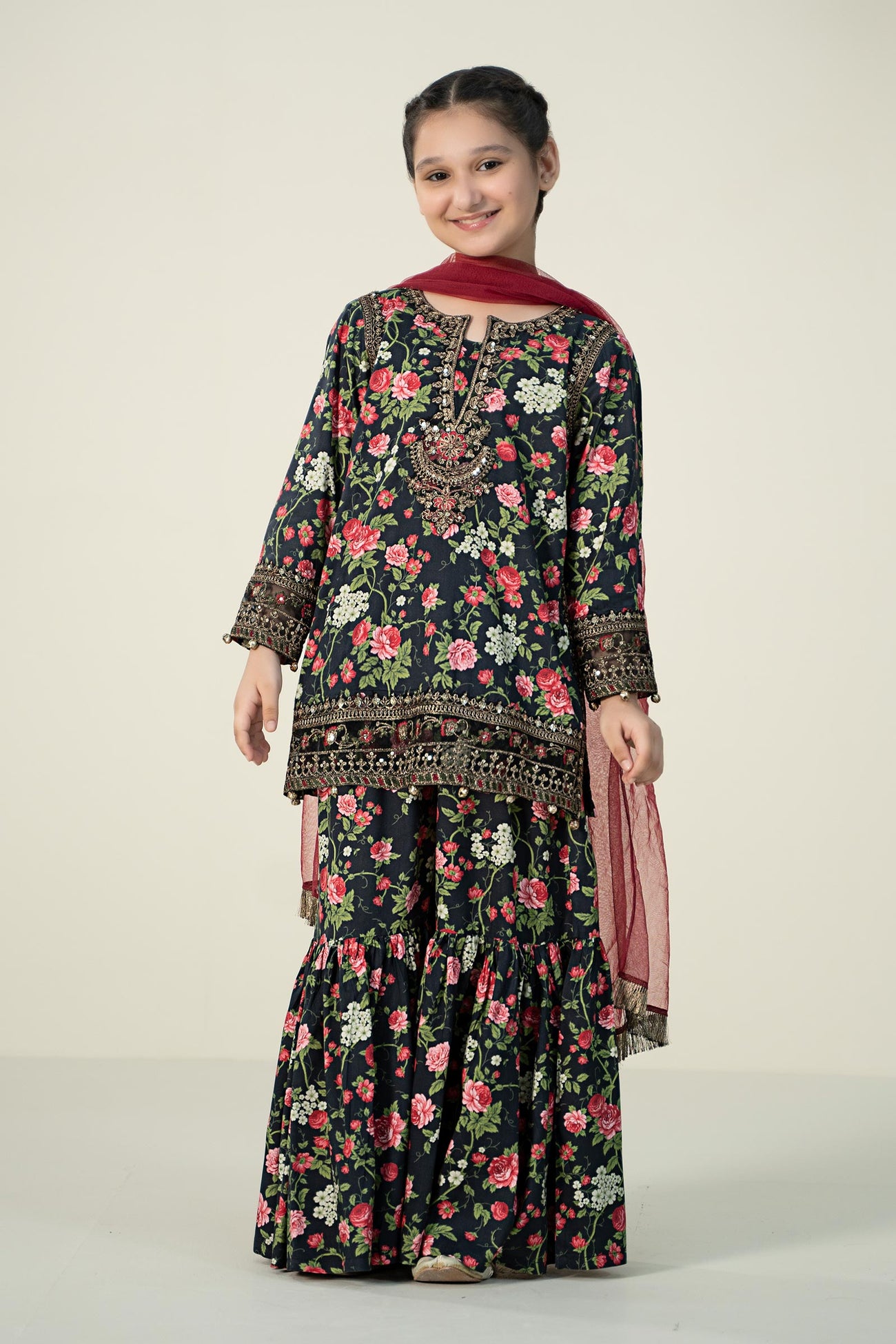 3 Piece Printed Linen Suit