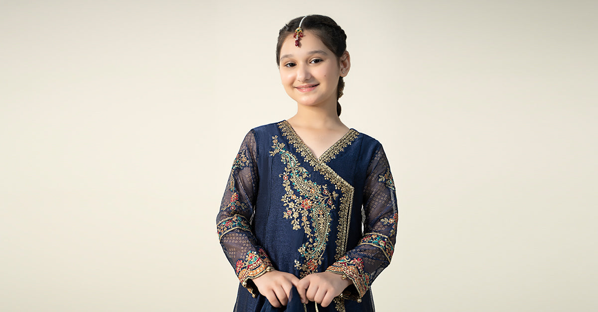 3 Piece Embroidered Paper Cotton Suit