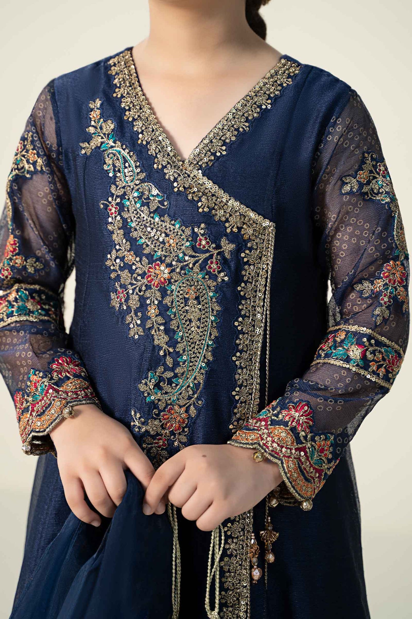 3 Piece Embroidered Paper Cotton Suit