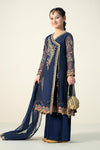 3 Piece Embroidered Paper Cotton Suit