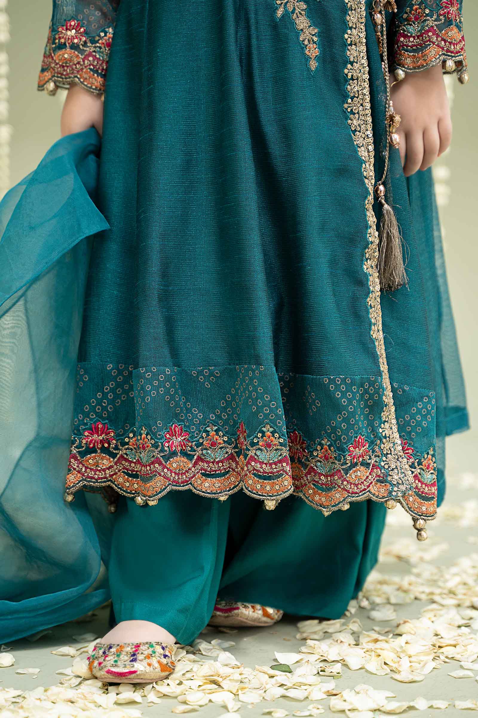 3 Piece Embroidered Paper Cotton Suit