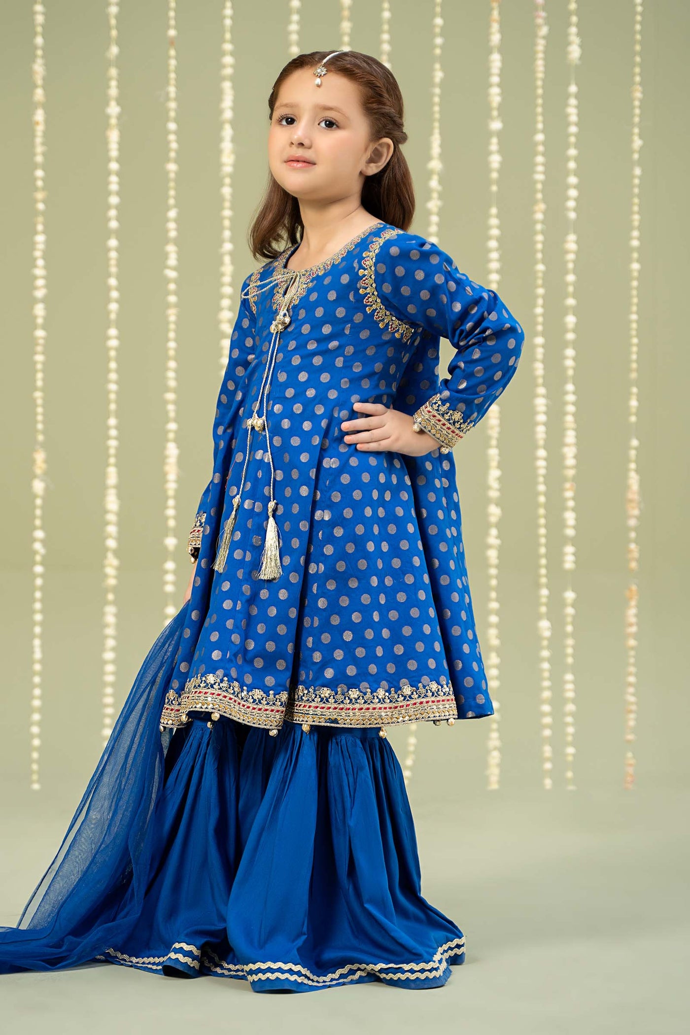 3 Piece Embroidered Jacquard Broshia Suit