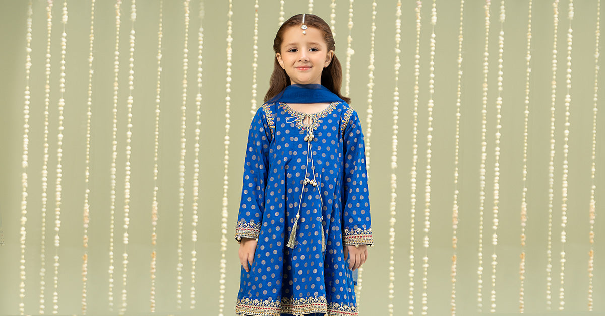 3 Piece Embroidered Jacquard Broshia Suit