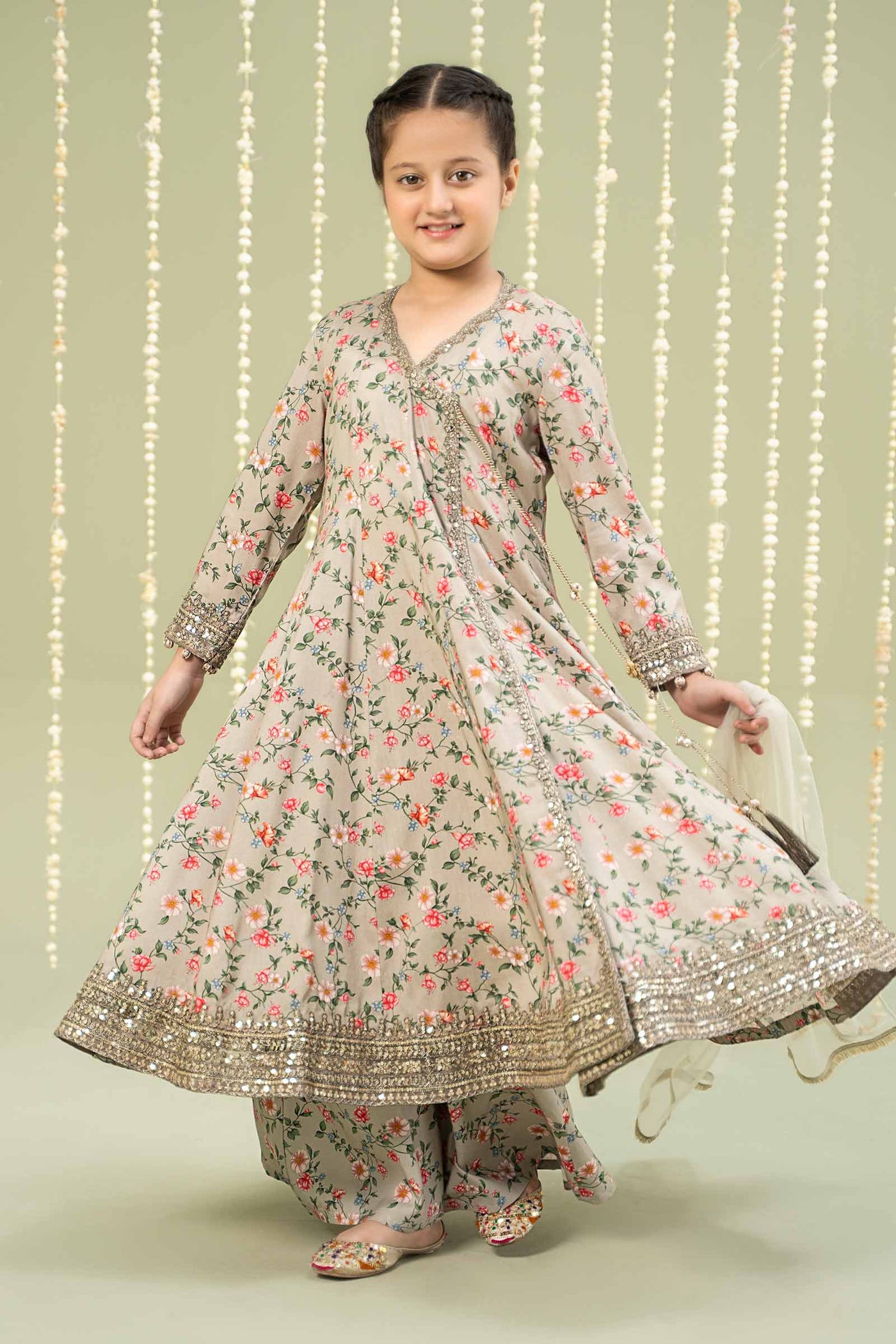 3 Piece Printed Linen Suit