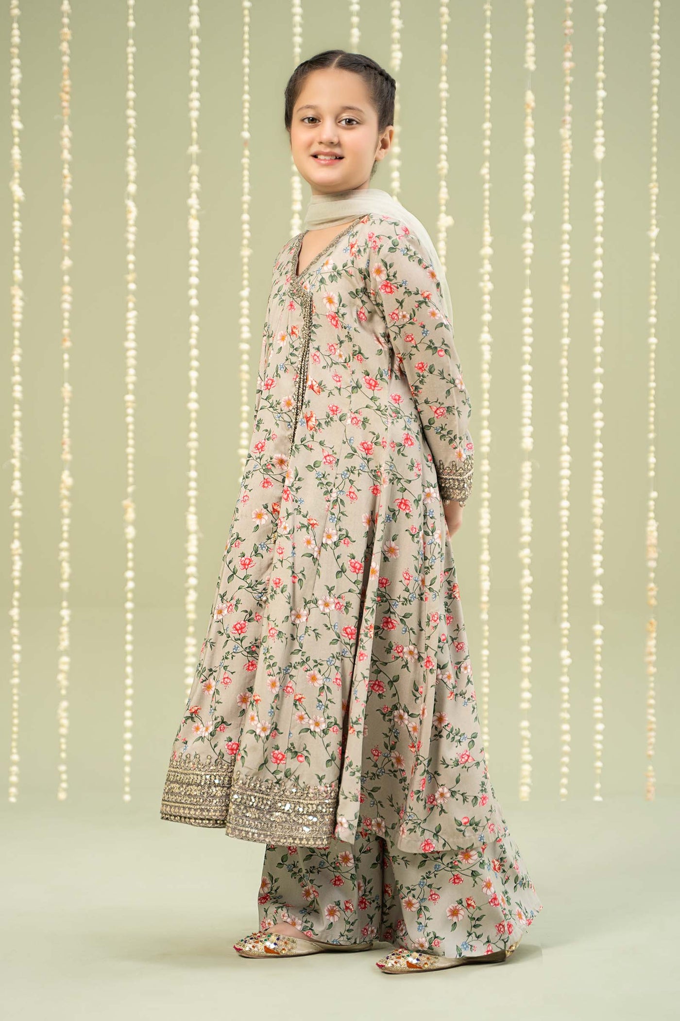3 Piece Printed Linen Suit