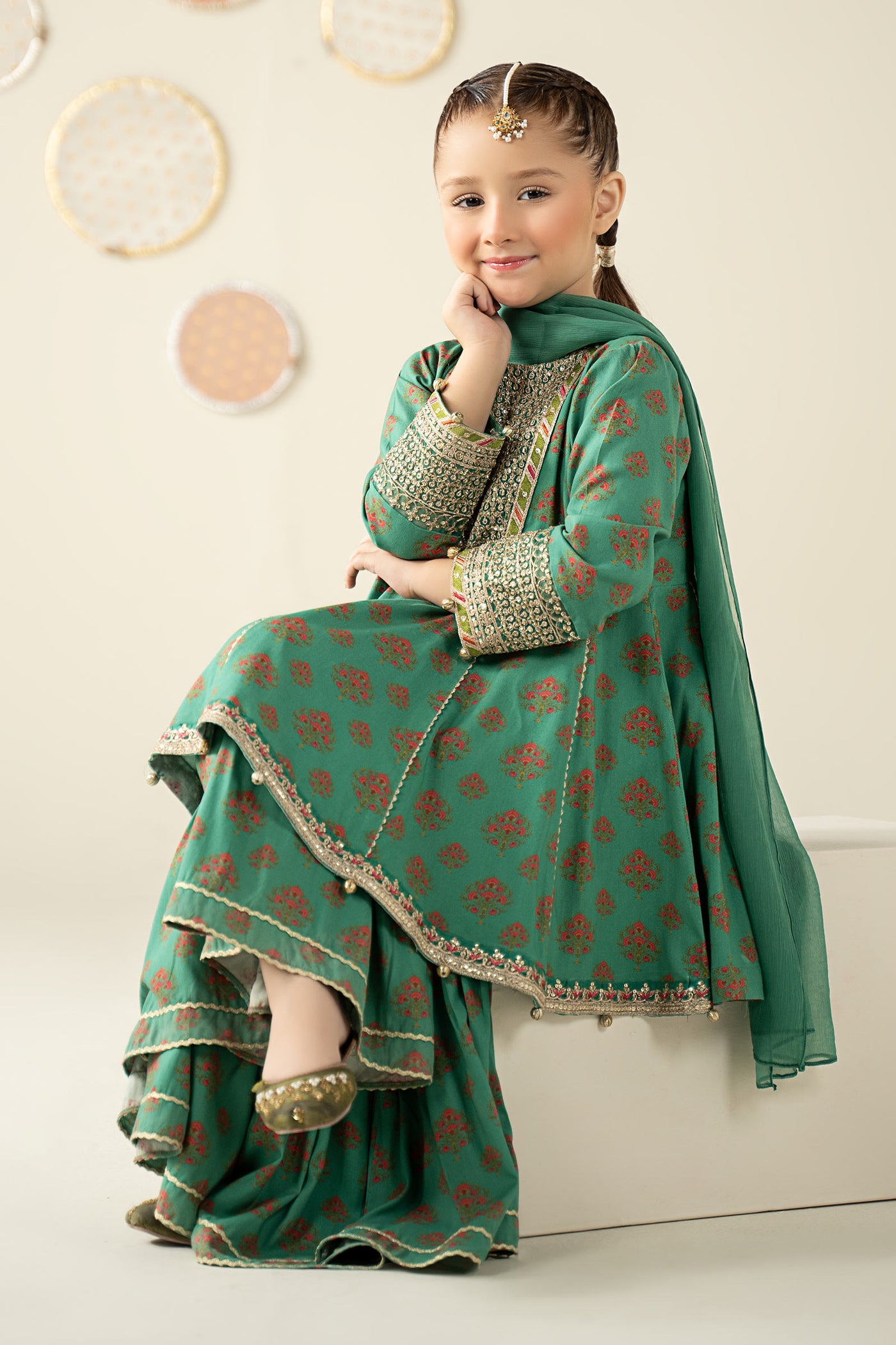 3 Piece Embroidered Linen Suit