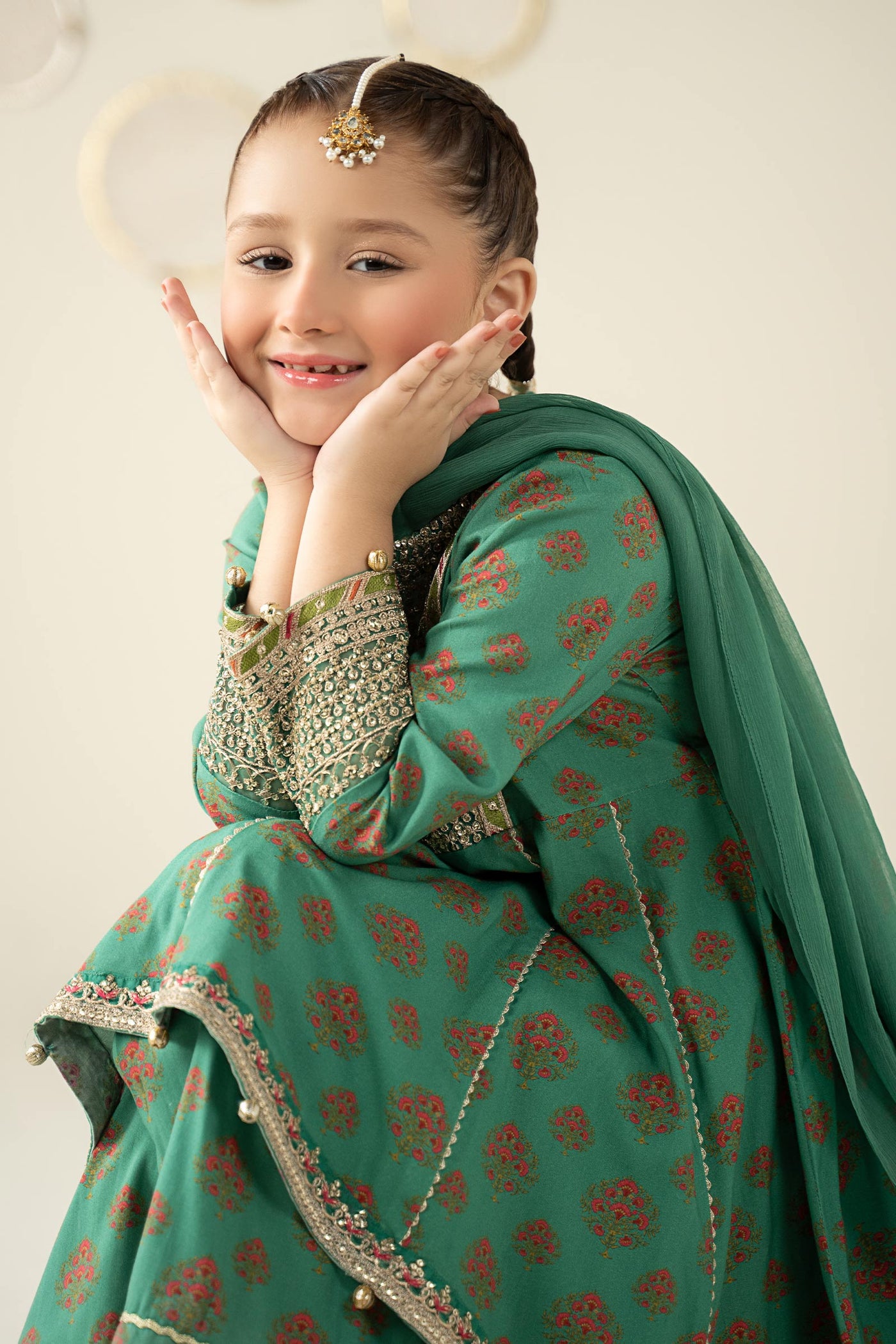 3 Piece Embroidered Linen Suit