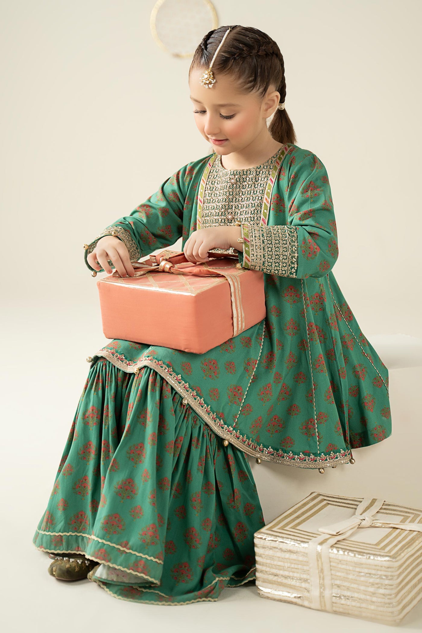 3 Piece Embroidered Linen Suit