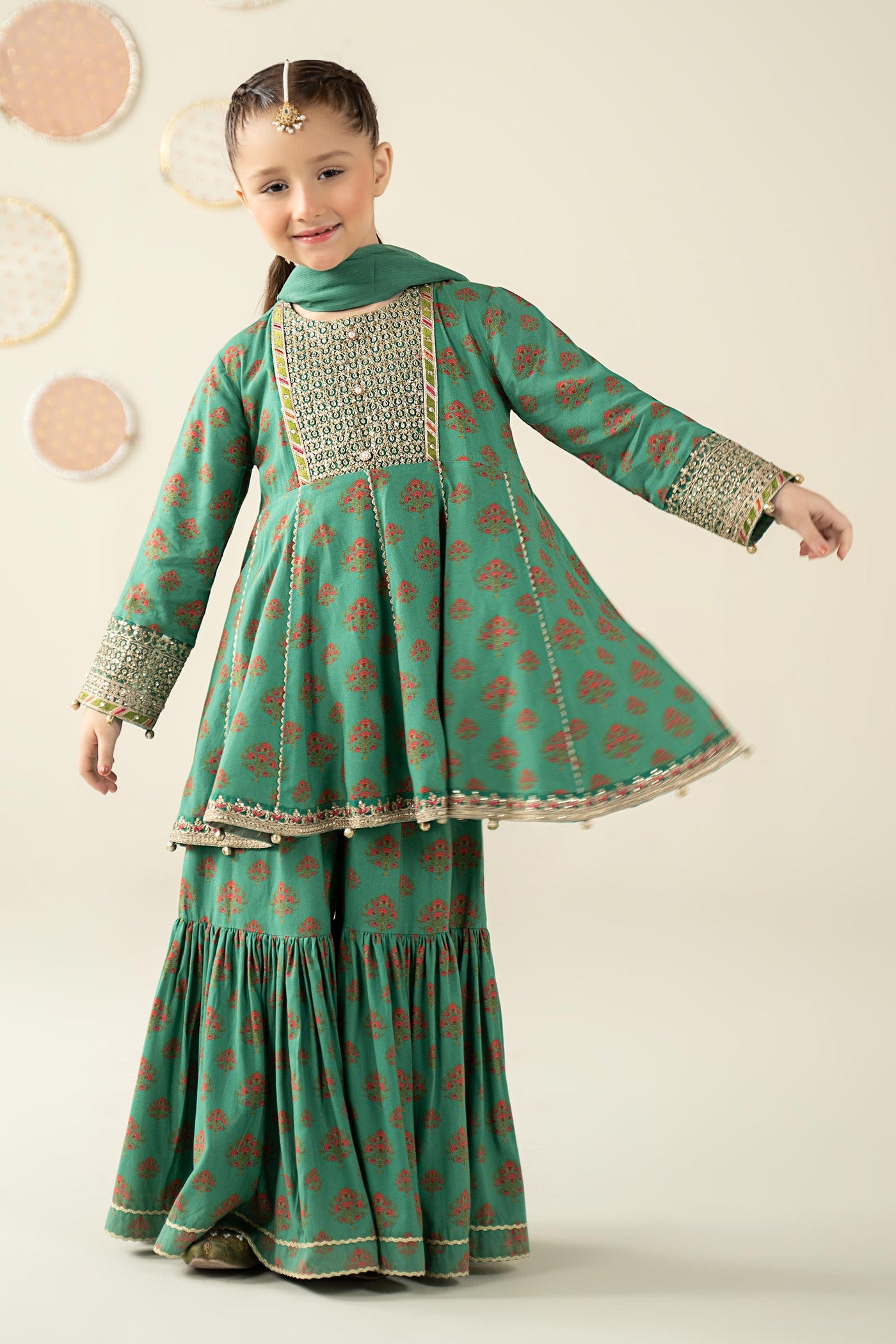 3 Piece Embroidered Linen Suit