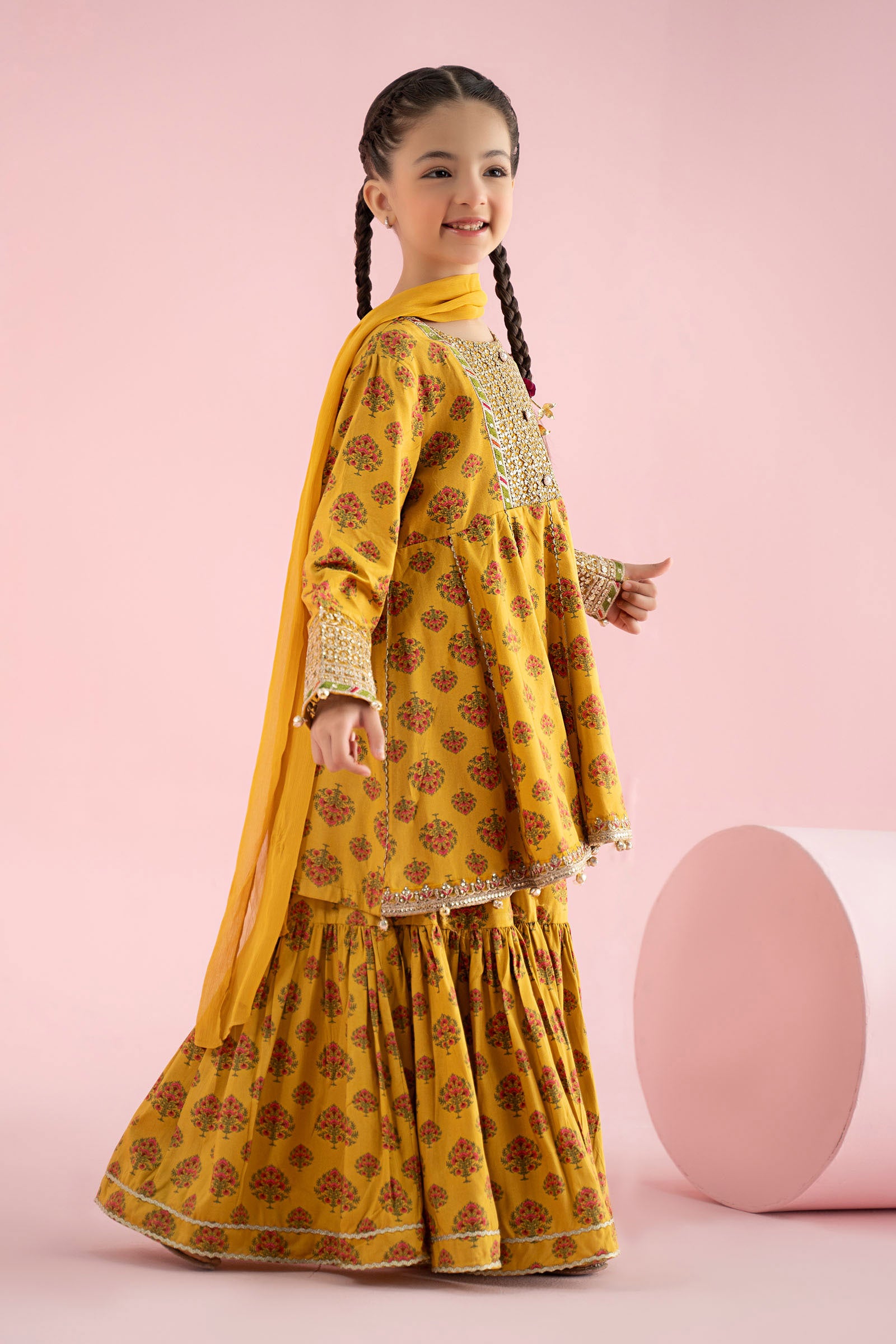 3 Piece Embroidered Linen Suit