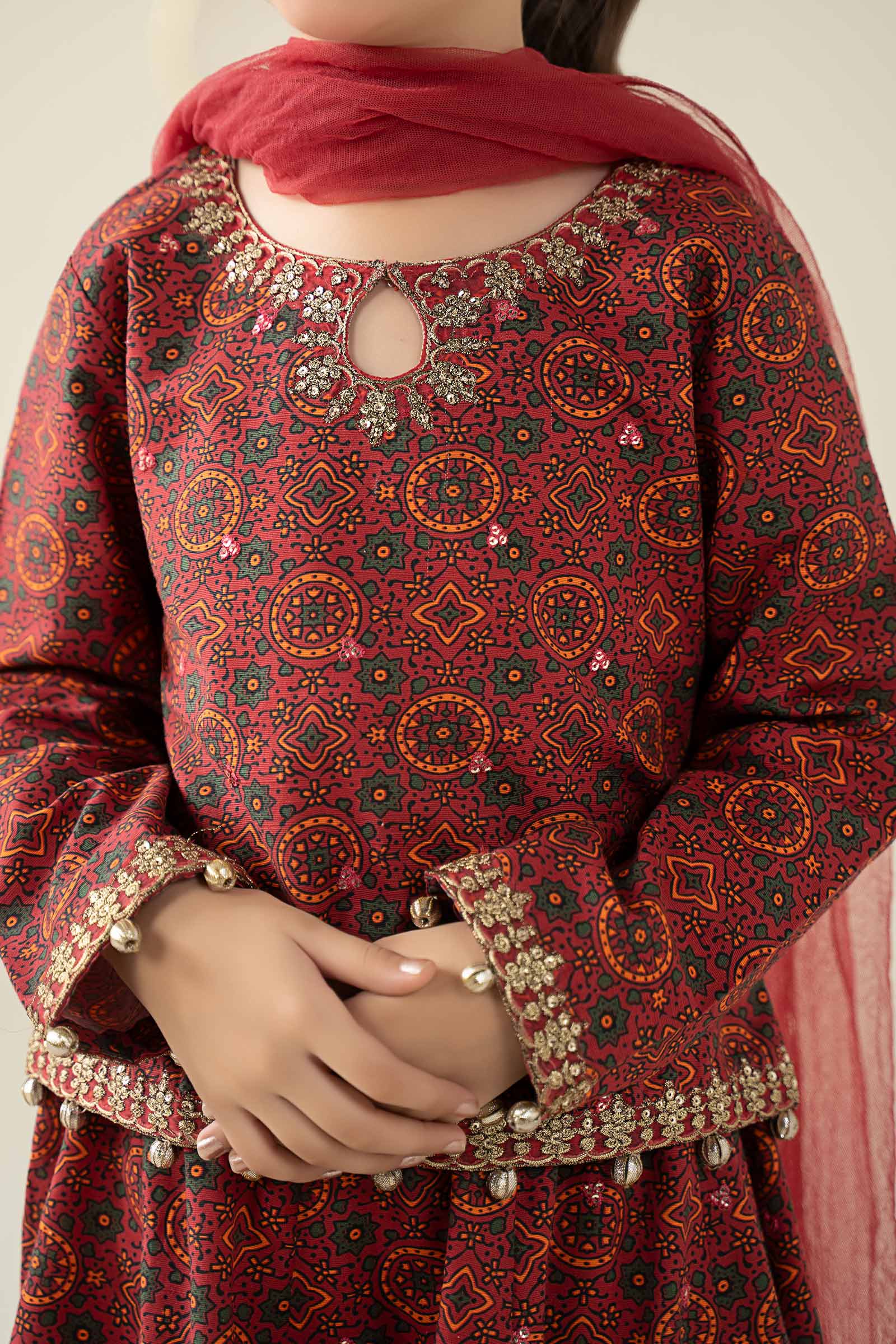 3 Piece Embroidered Slub Khaddar Suit
