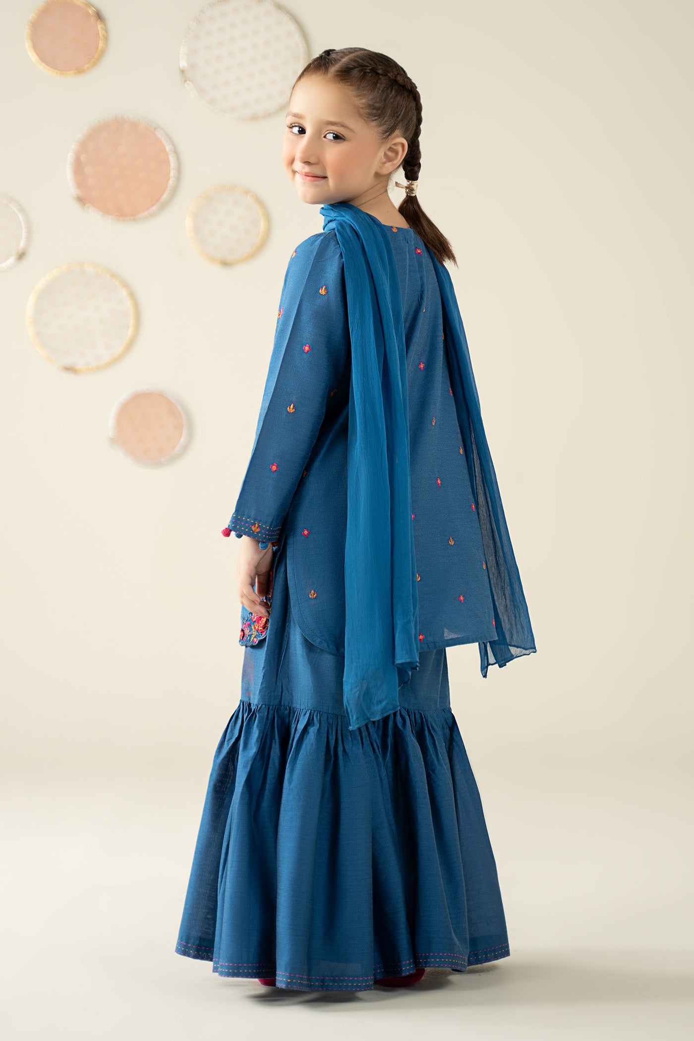 3 Piece Embroidered Cotton Silk Suit